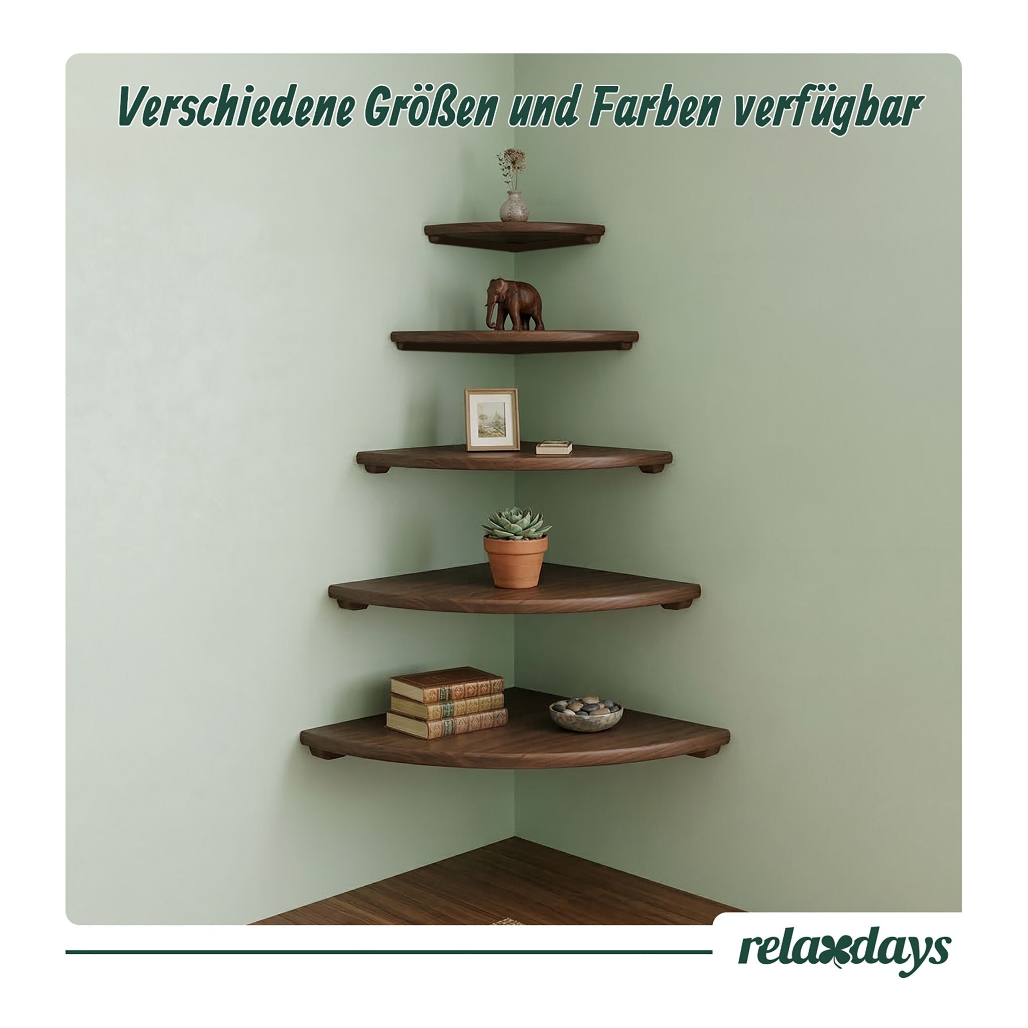 Eckregal Wand Walnussholz Braun