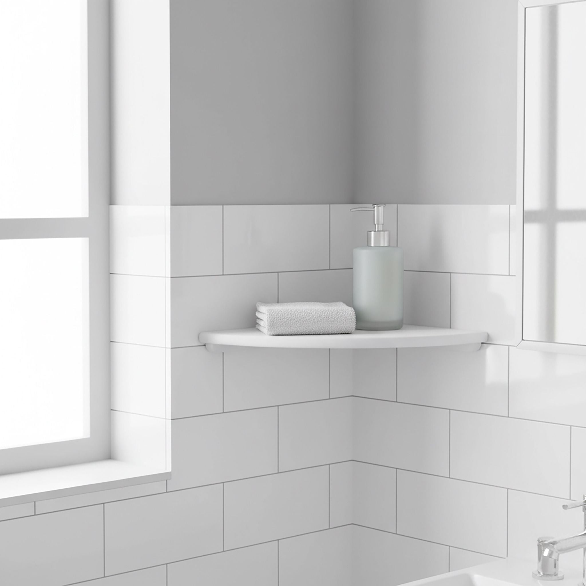 Eckregal Wand Walnussholz Weiss