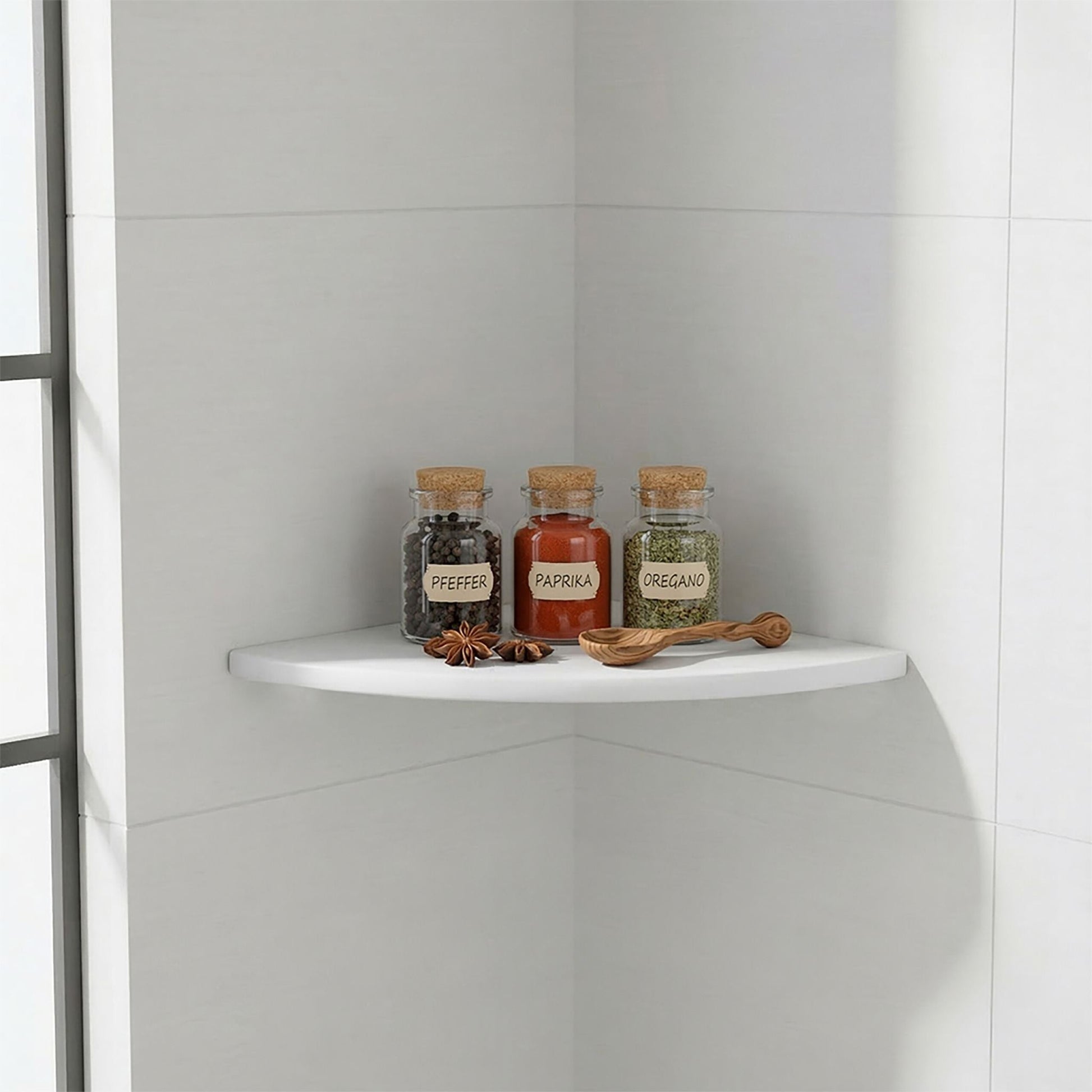 Eckregal Wand Walnussholz Weiss von Relaxdays
