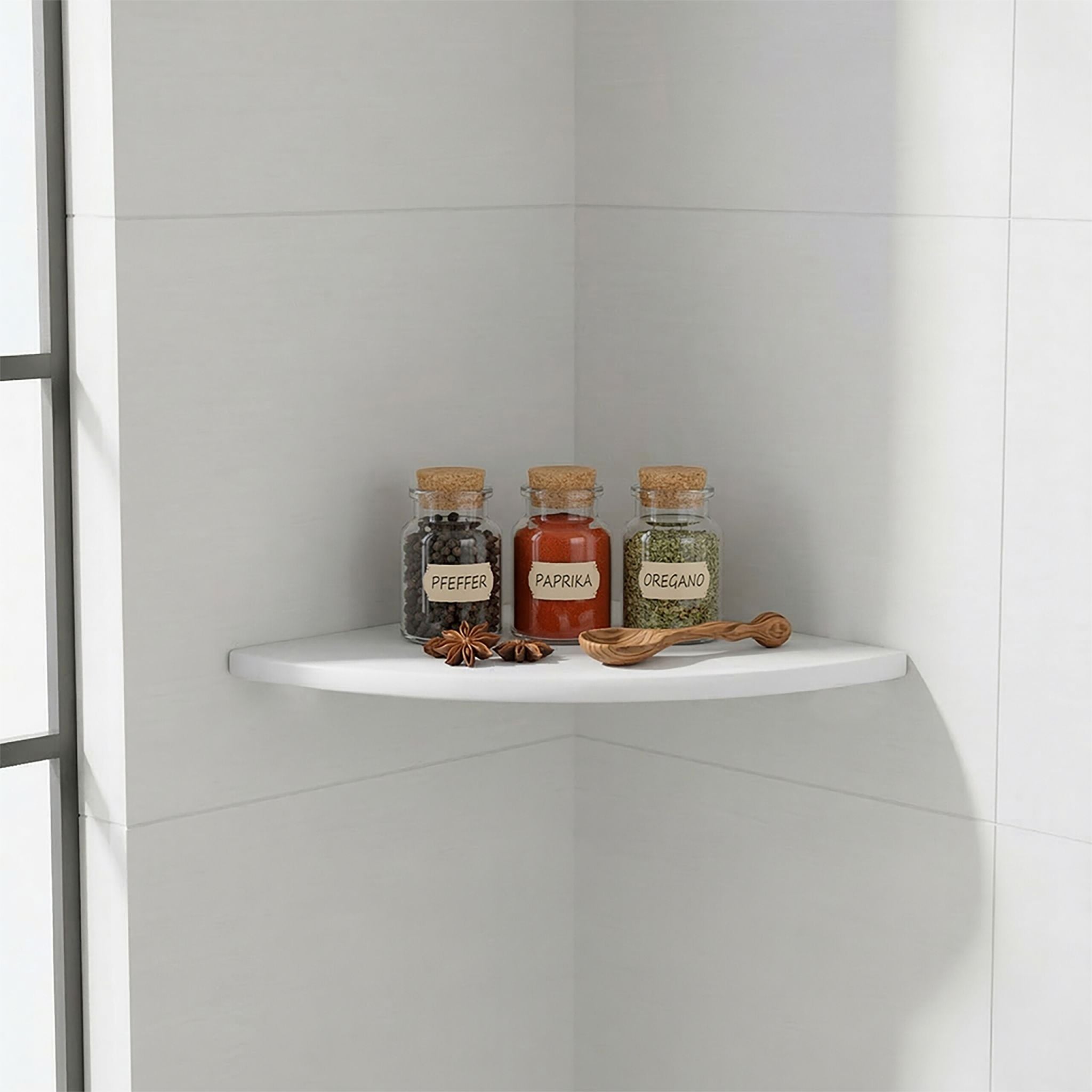 Eckregal Wand Walnussholz Weiss von Relaxdays