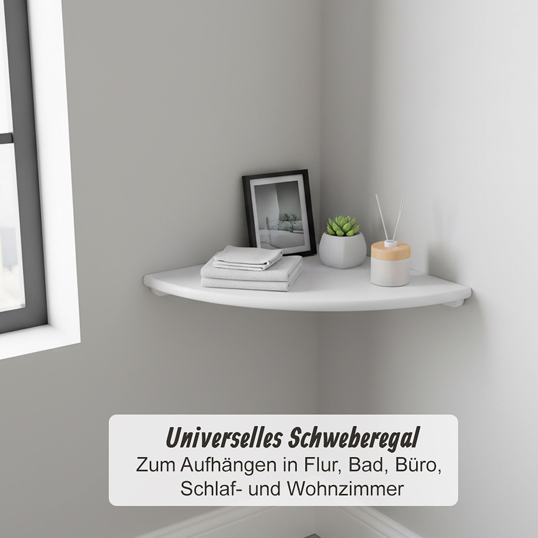 Eckregal Wand Walnussholz Weiss