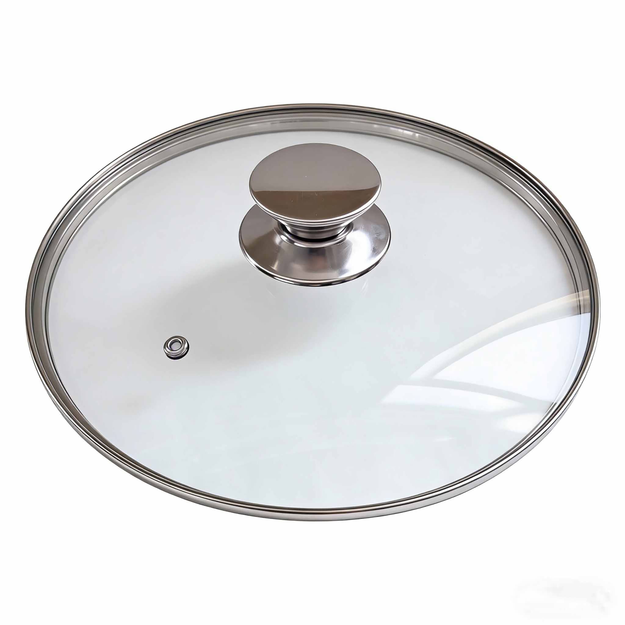 Schmortopf mit Glasdeckel Schwarz-Silber-Transparent von Relaxdays