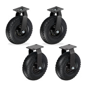Bockrolle und Lenkrolle Set 3.00-4 Schwarz von Relaxdays