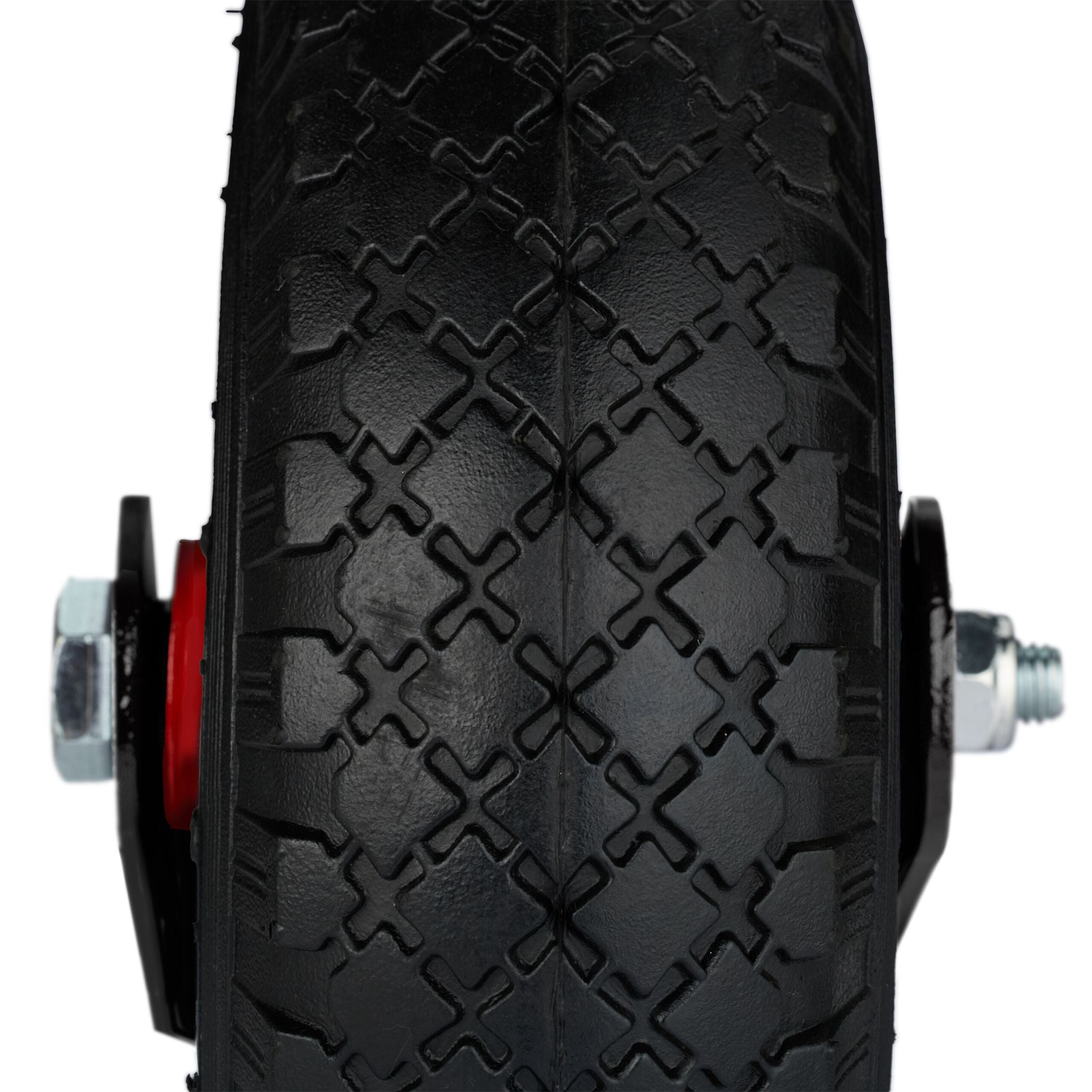 Bockrolle und Lenkrolle Set 3.00-4 Rot-Schwarz von Relaxdays