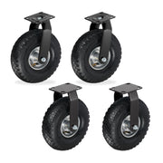 Bockrolle und Lenkrolle Set 3.00-4 Schwarz-Silber von Relaxdays