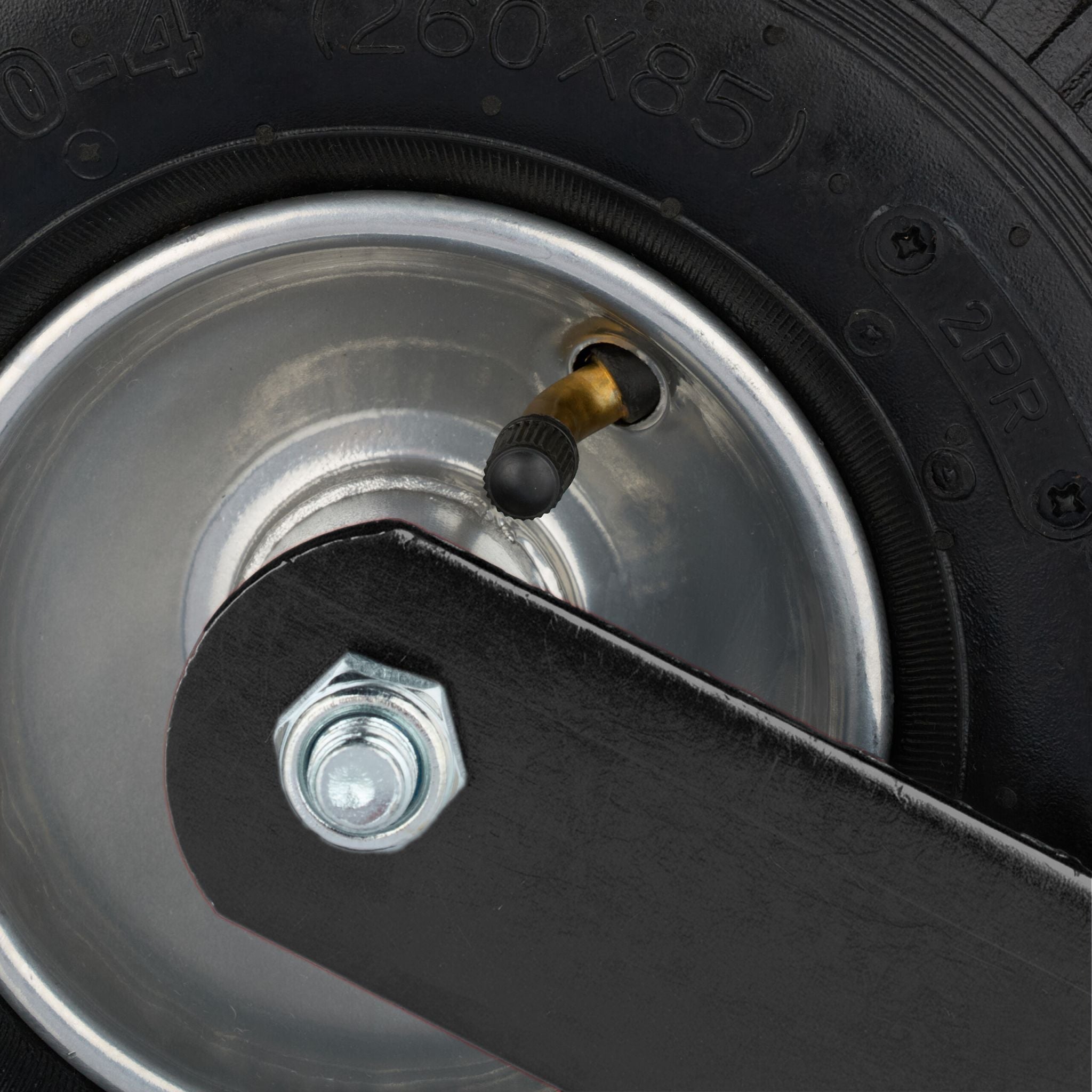Bockrolle und Lenkrolle Set 3.00-4 Schwarz-Silber von Relaxdays