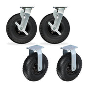 Bockrolle und Lenkrolle Set 3.00-4 Schwarz-Silber von Relaxdays