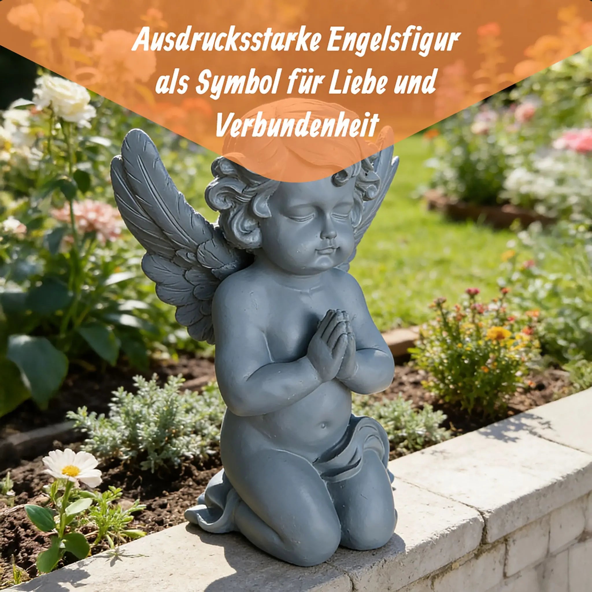 Betender Grabengel Grau von Relaxdays