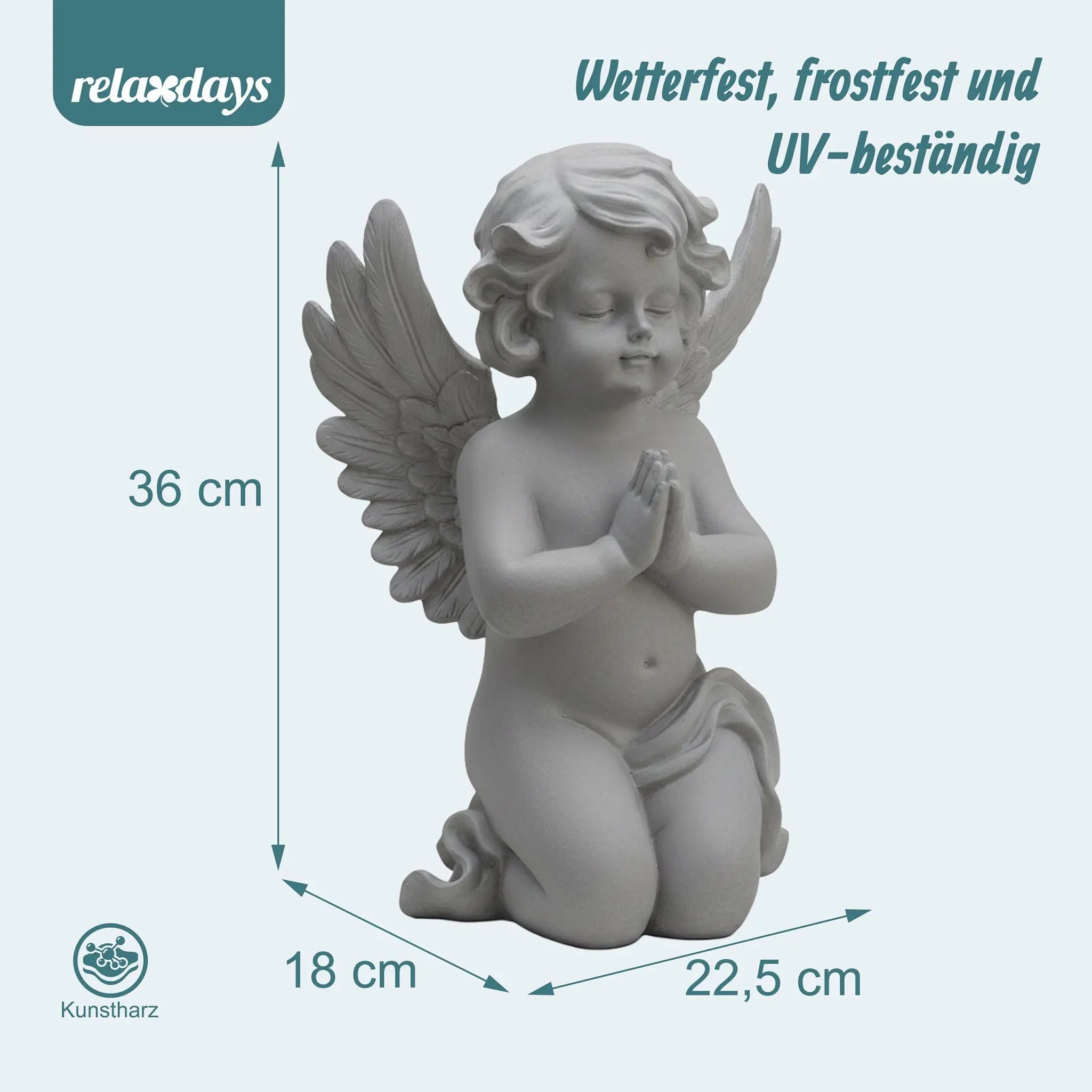 Betender Grabengel Grau von Relaxdays