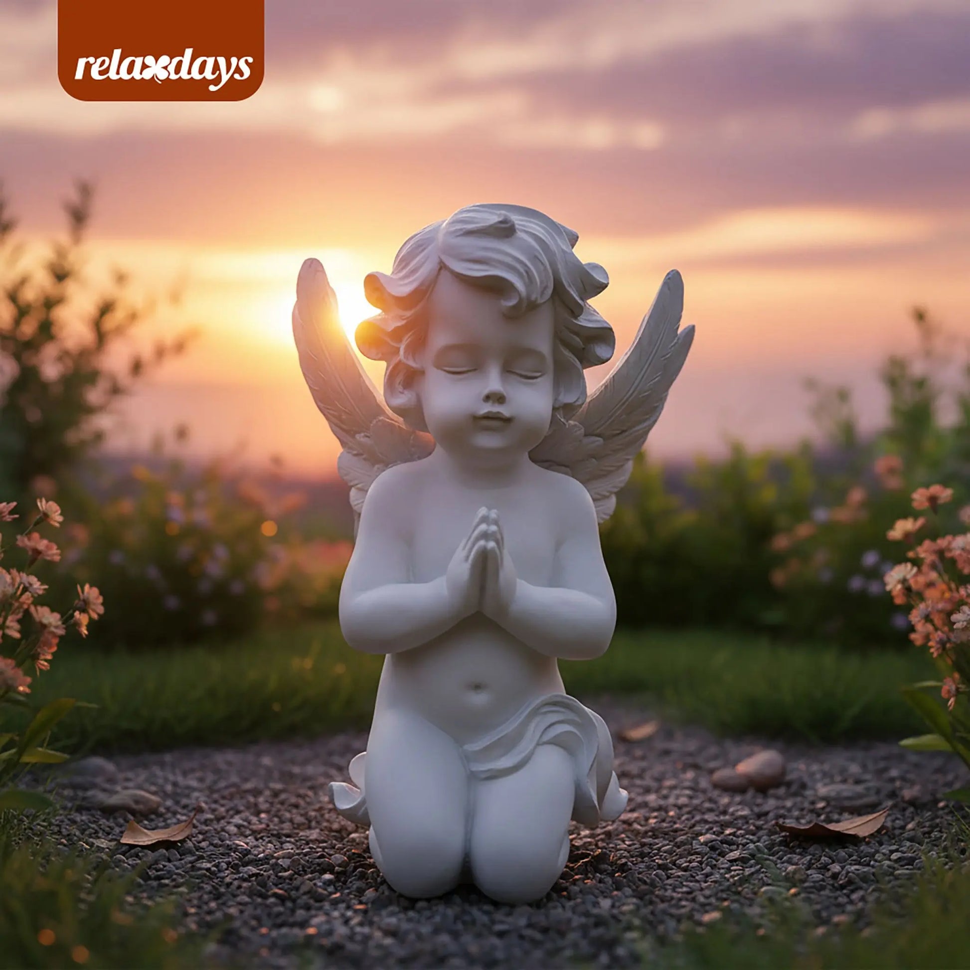 Betender Grabengel Weiss von Relaxdays