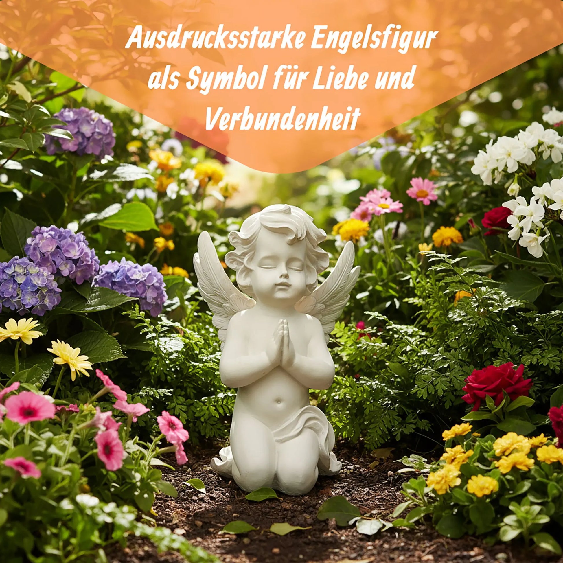 Betender Grabengel Creme von Relaxdays