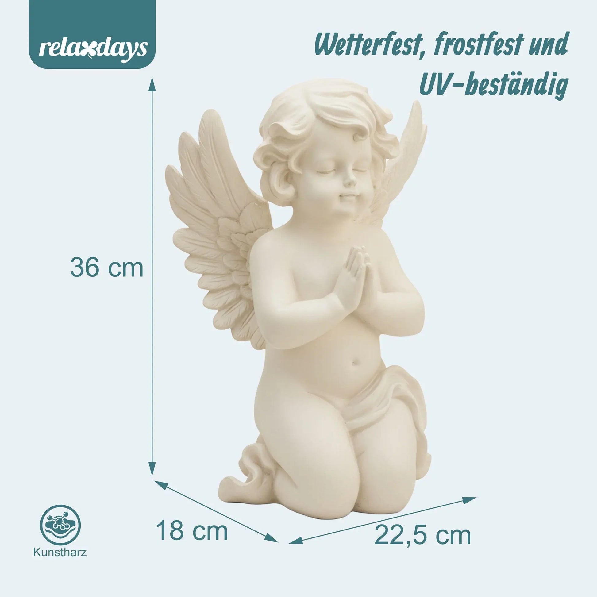 Betender Grabengel Creme von Relaxdays