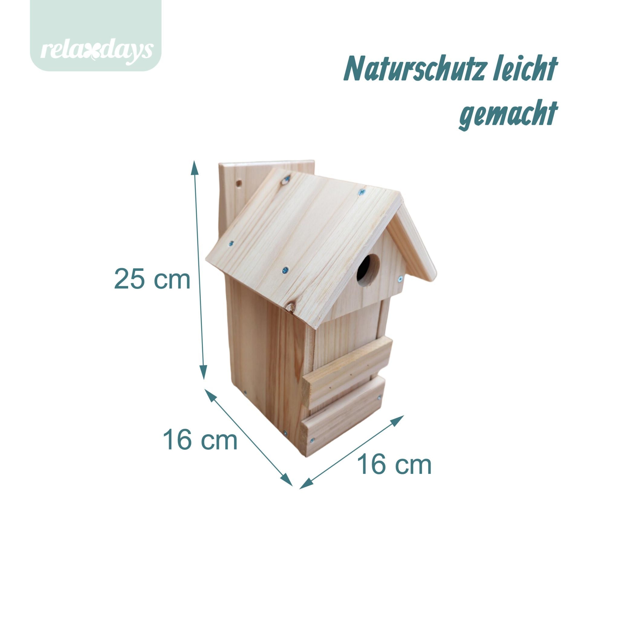 DIY Nistkasten 2er-Set Hellbraun von Relaxdays