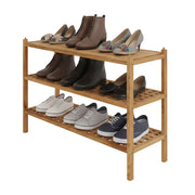 Schuhregal Walnuss mit 3 Ebenen Hellbraun von Relaxdays