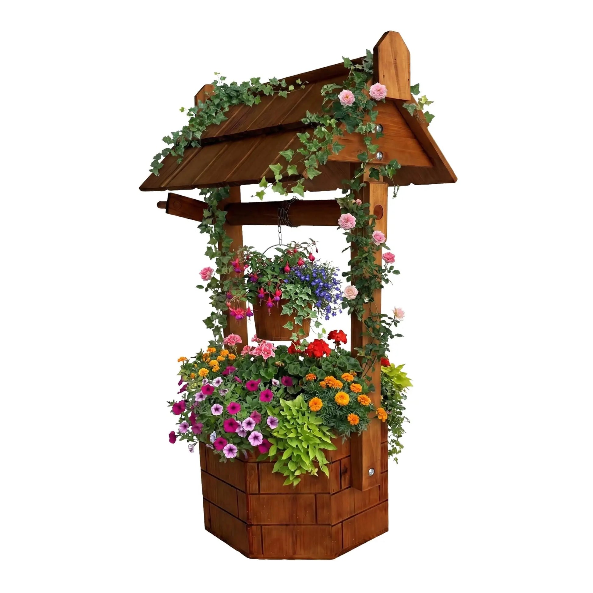 Zierbrunnen Tannenholz Orange von Relaxdays