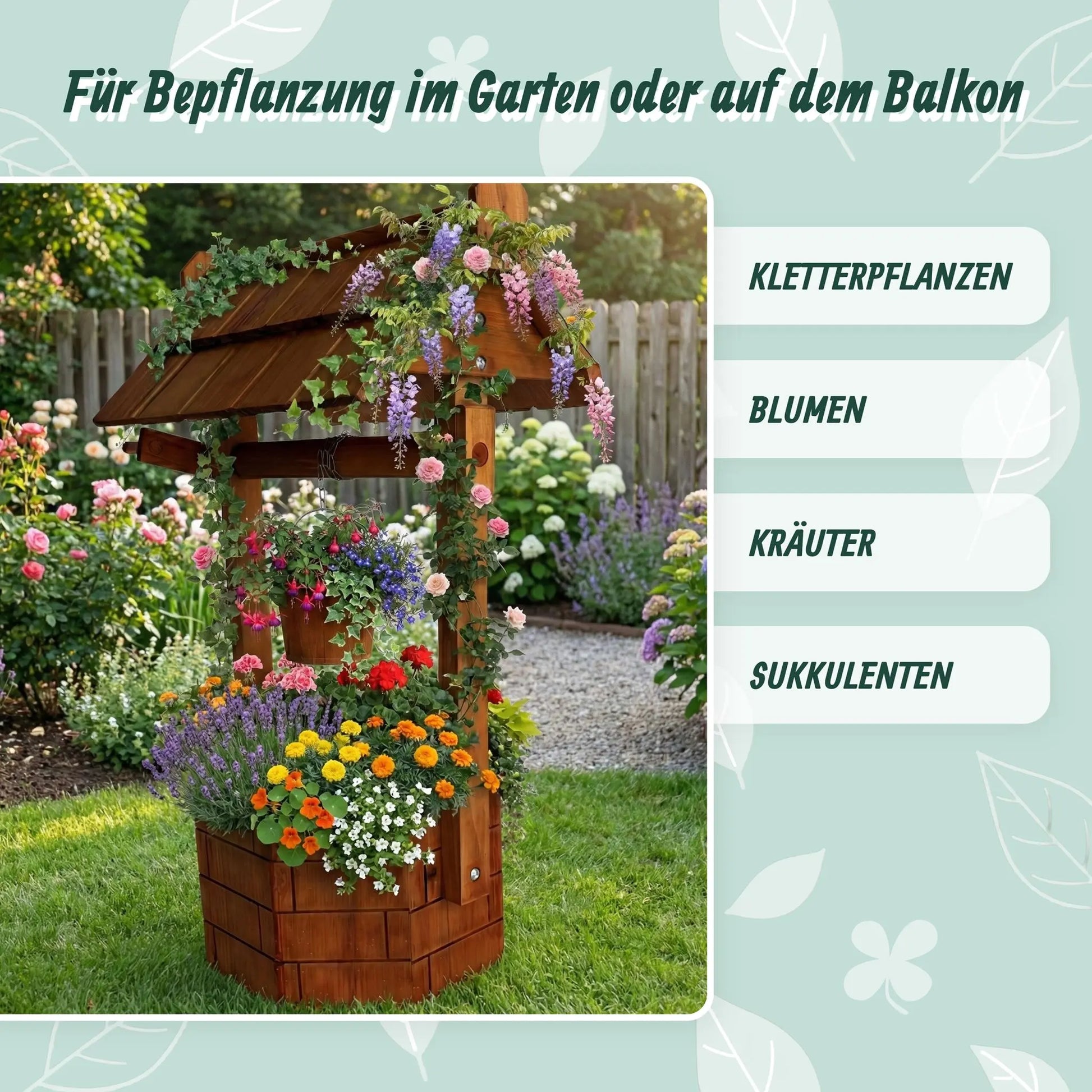 Zierbrunnen Tannenholz Orange von Relaxdays