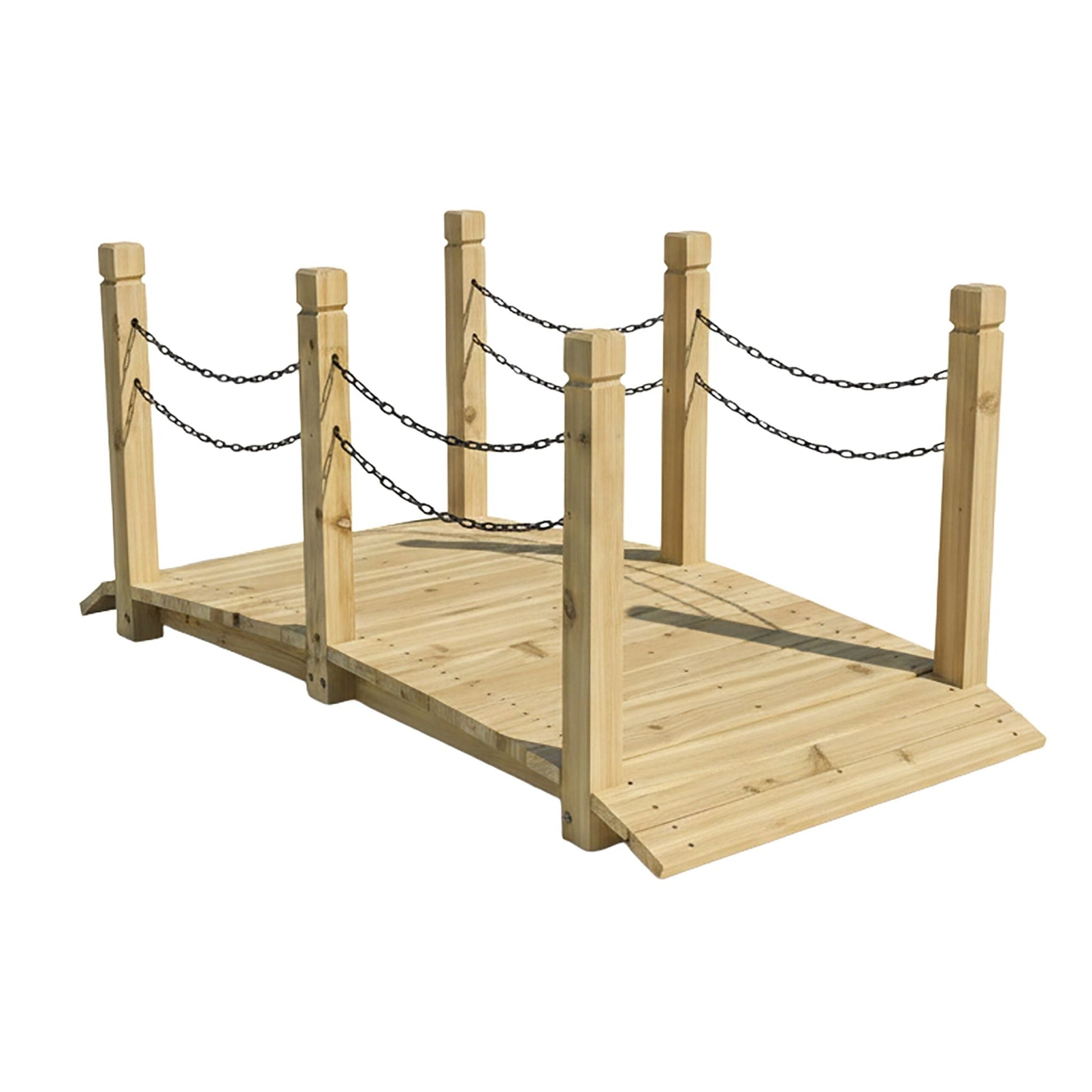 Garten Brücke mit Ketten Hellbraun-Schwarz von Relaxdays