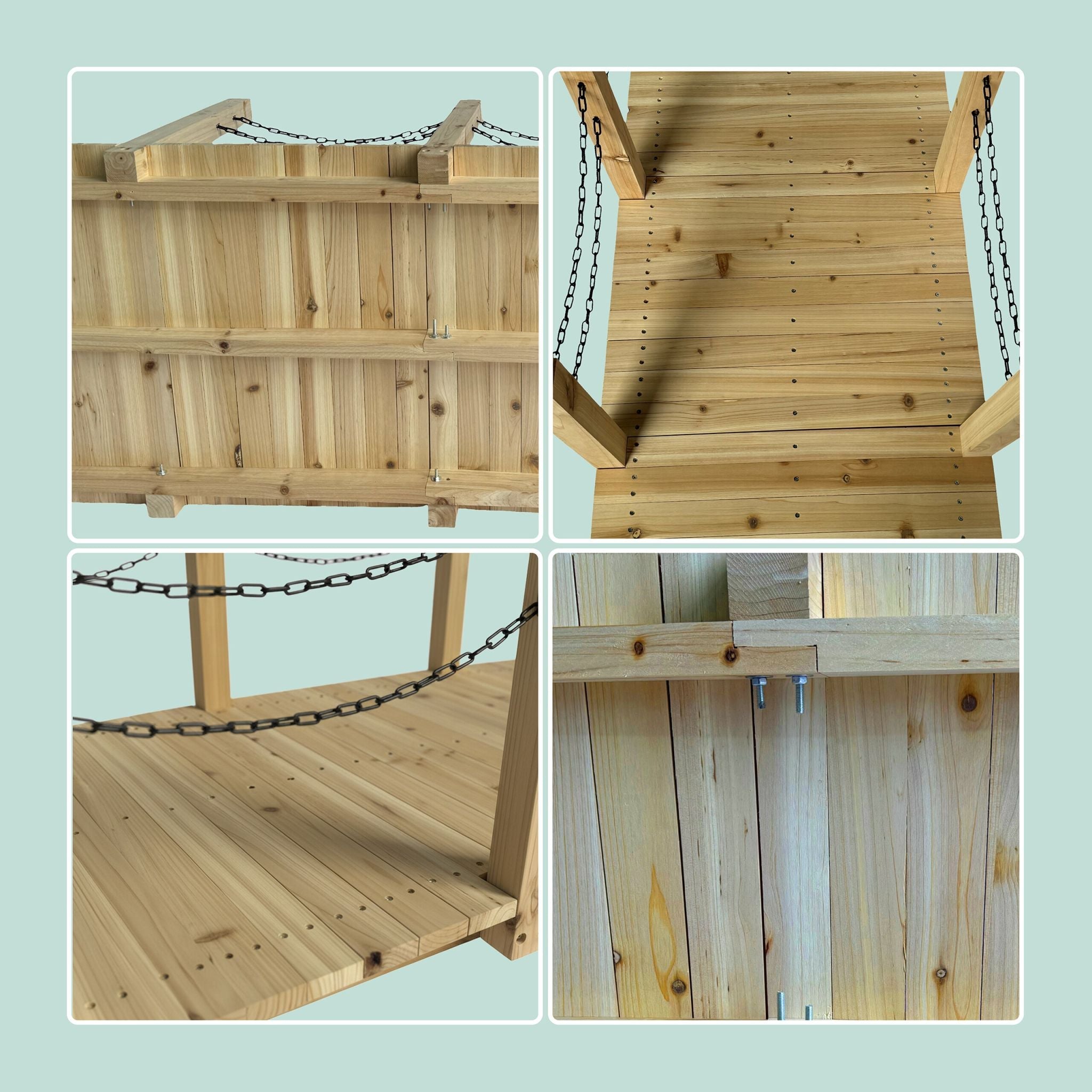 Garten Brücke mit Ketten Hellbraun-Schwarz von Relaxdays