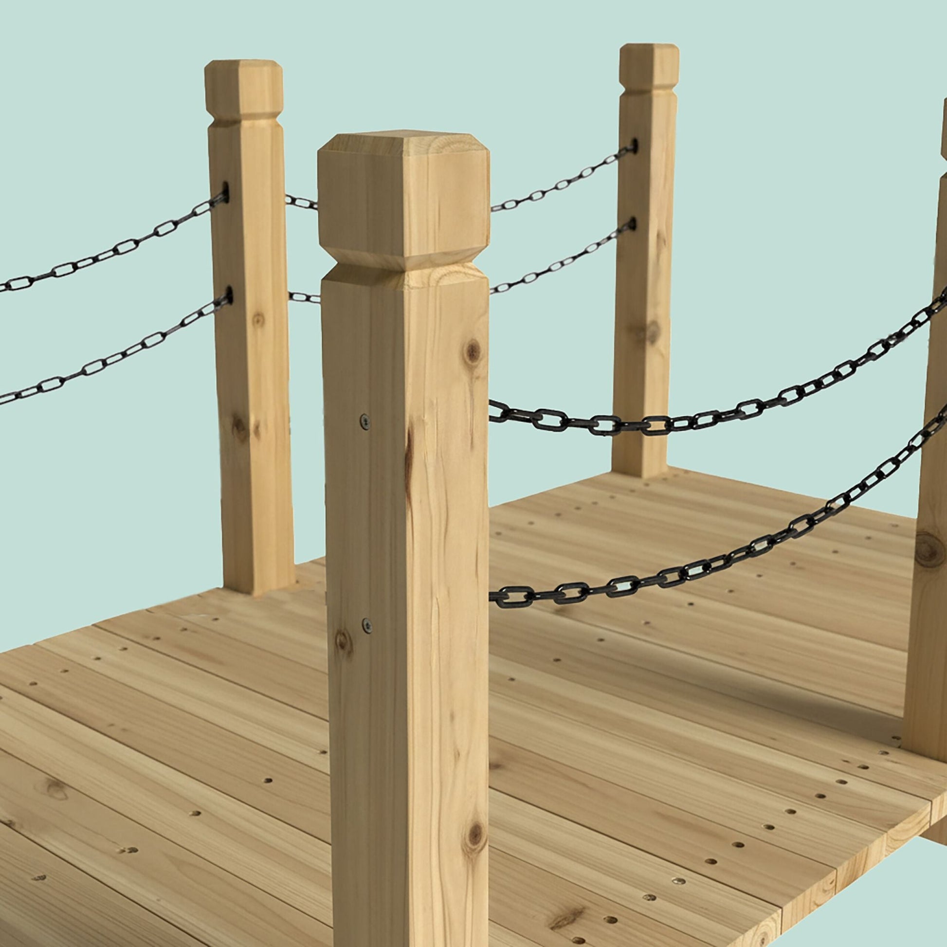 Garten Brücke mit Ketten Hellbraun-Schwarz von Relaxdays