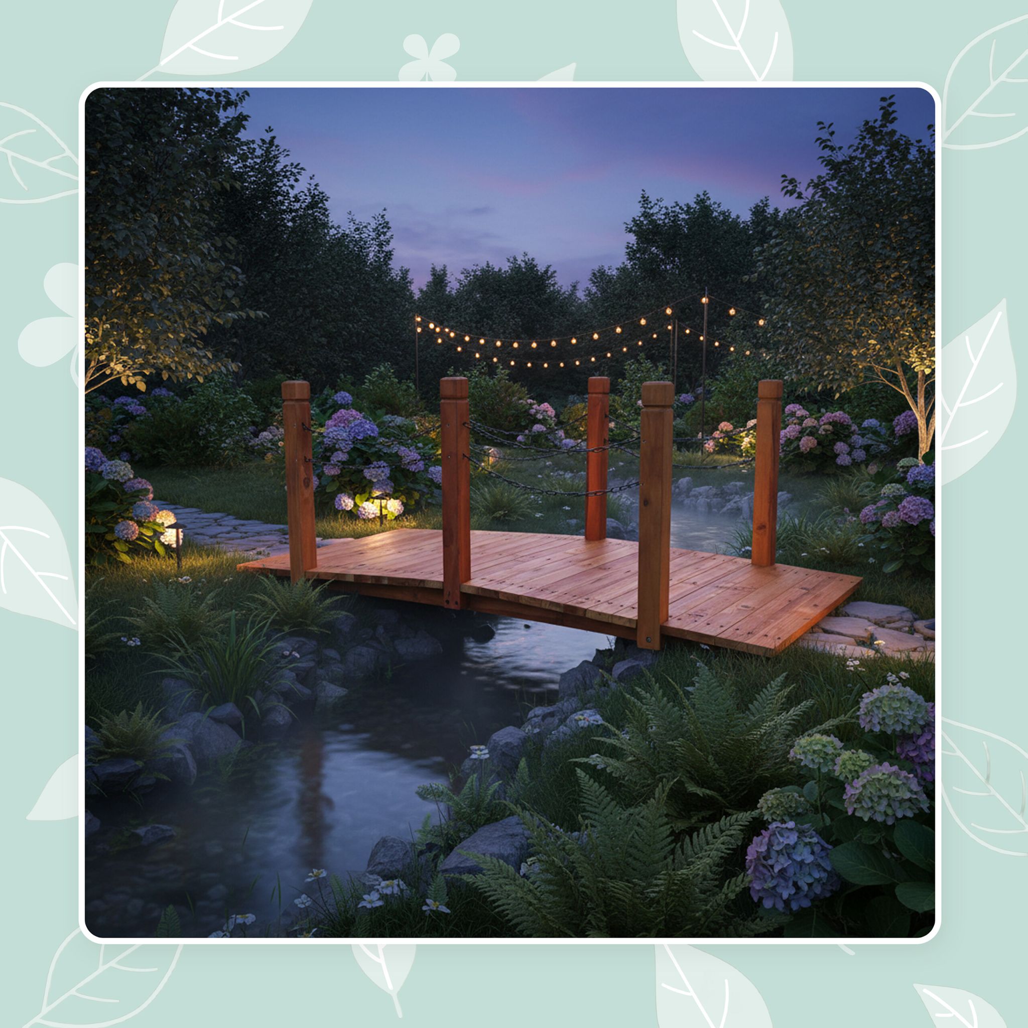 Garten Brücke mit Ketten Orange-Schwarz von Relaxdays