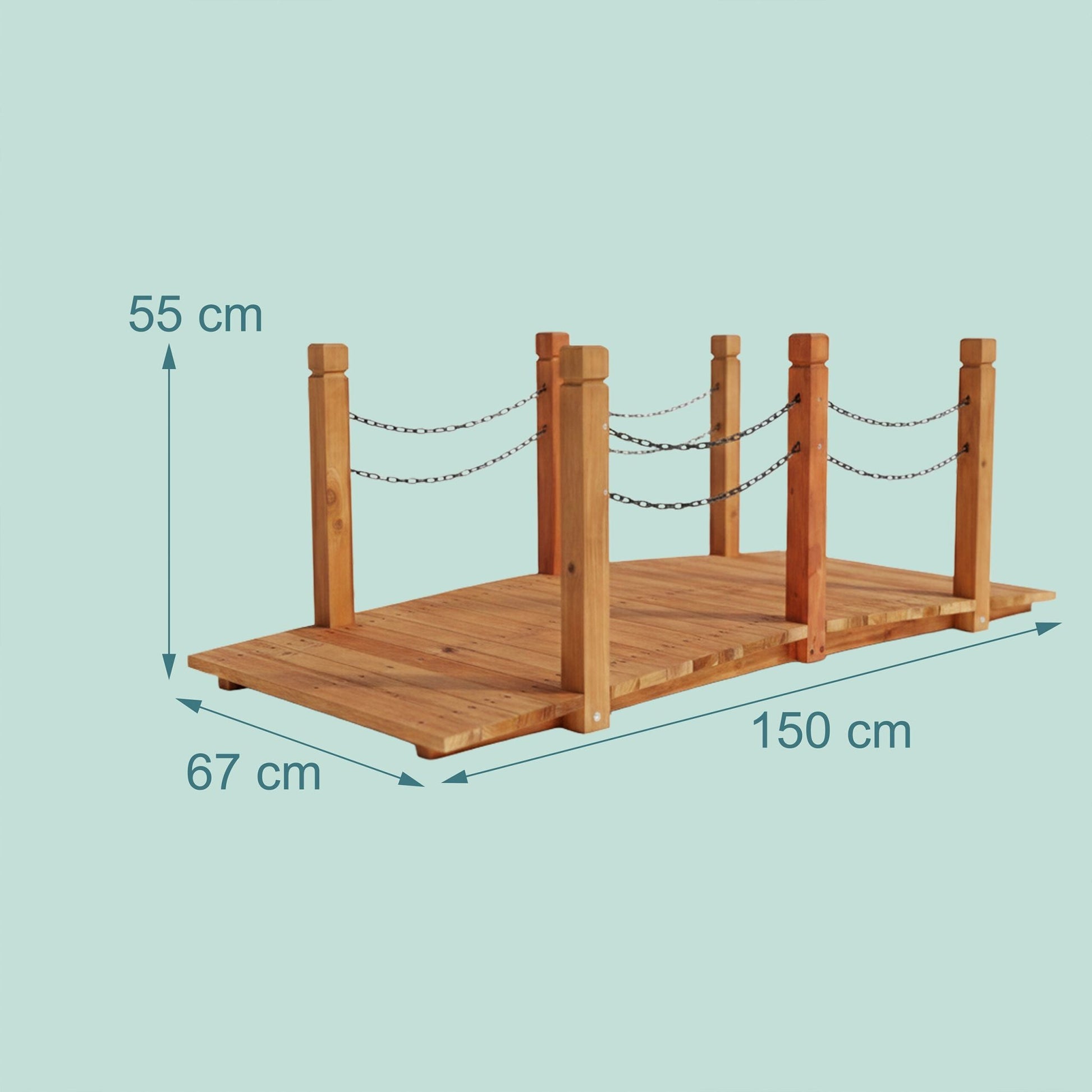 Garten Brücke mit Ketten Orange-Schwarz von Relaxdays