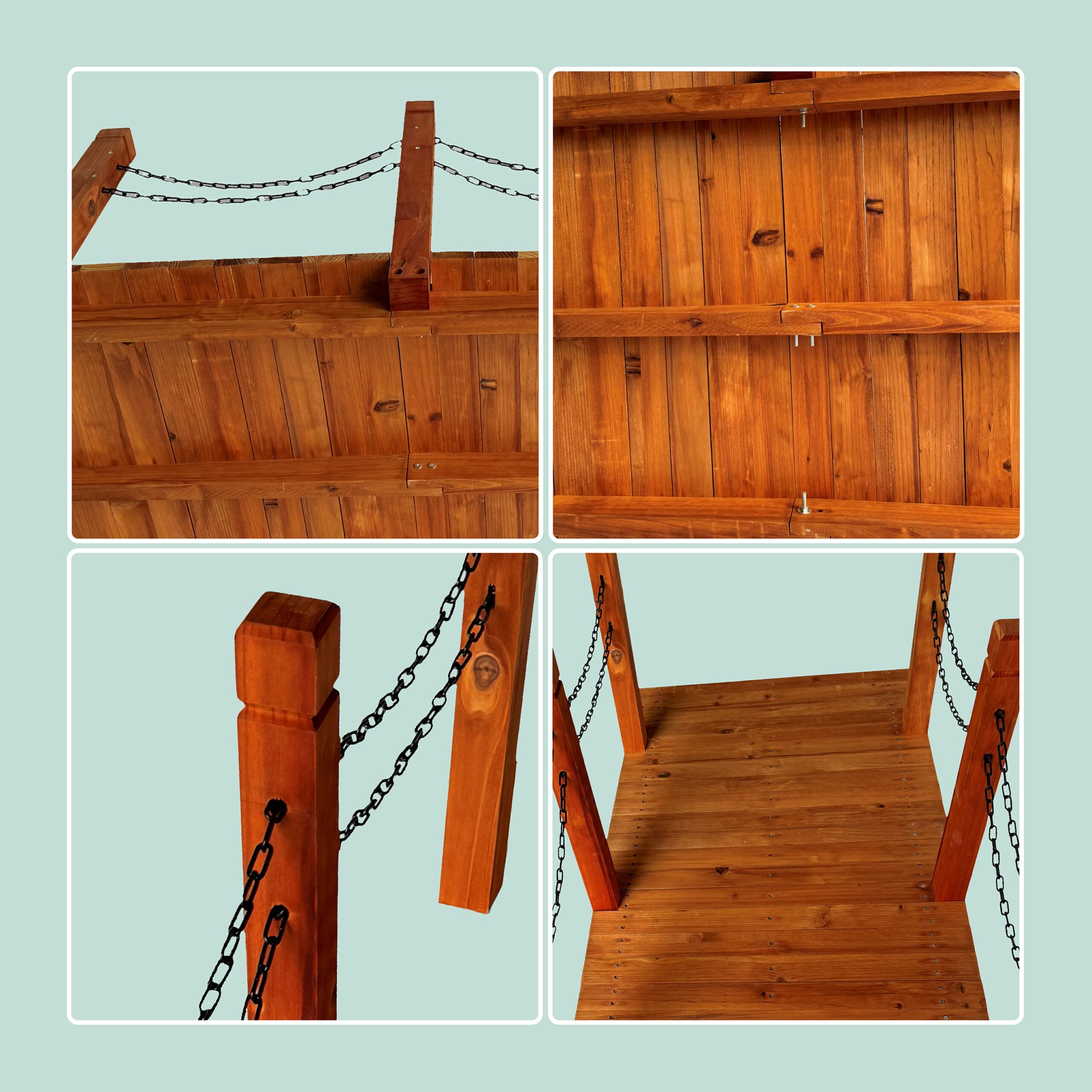 Garten Brücke mit Ketten Orange-Schwarz von Relaxdays