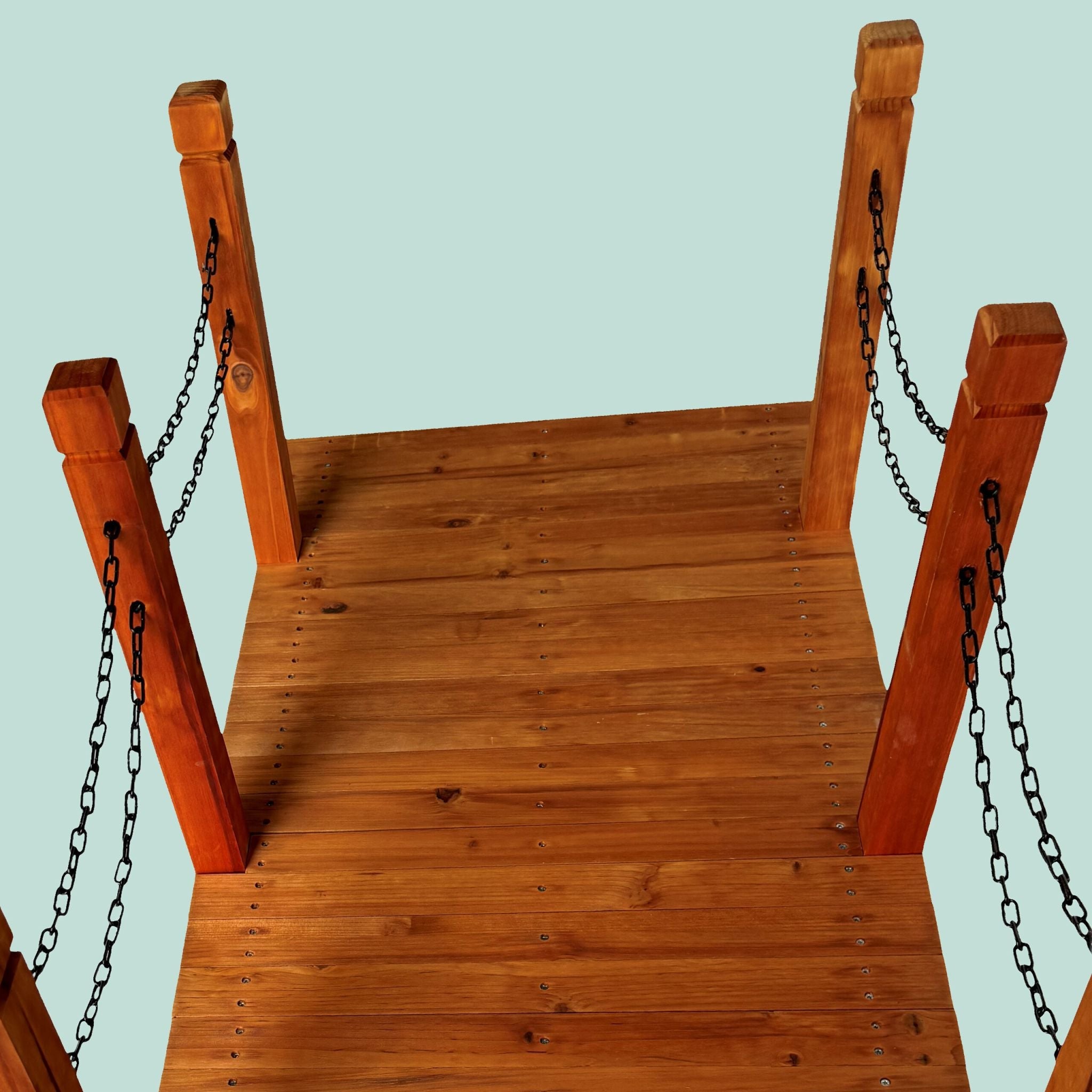 Garten Brücke mit Ketten Orange-Schwarz von Relaxdays