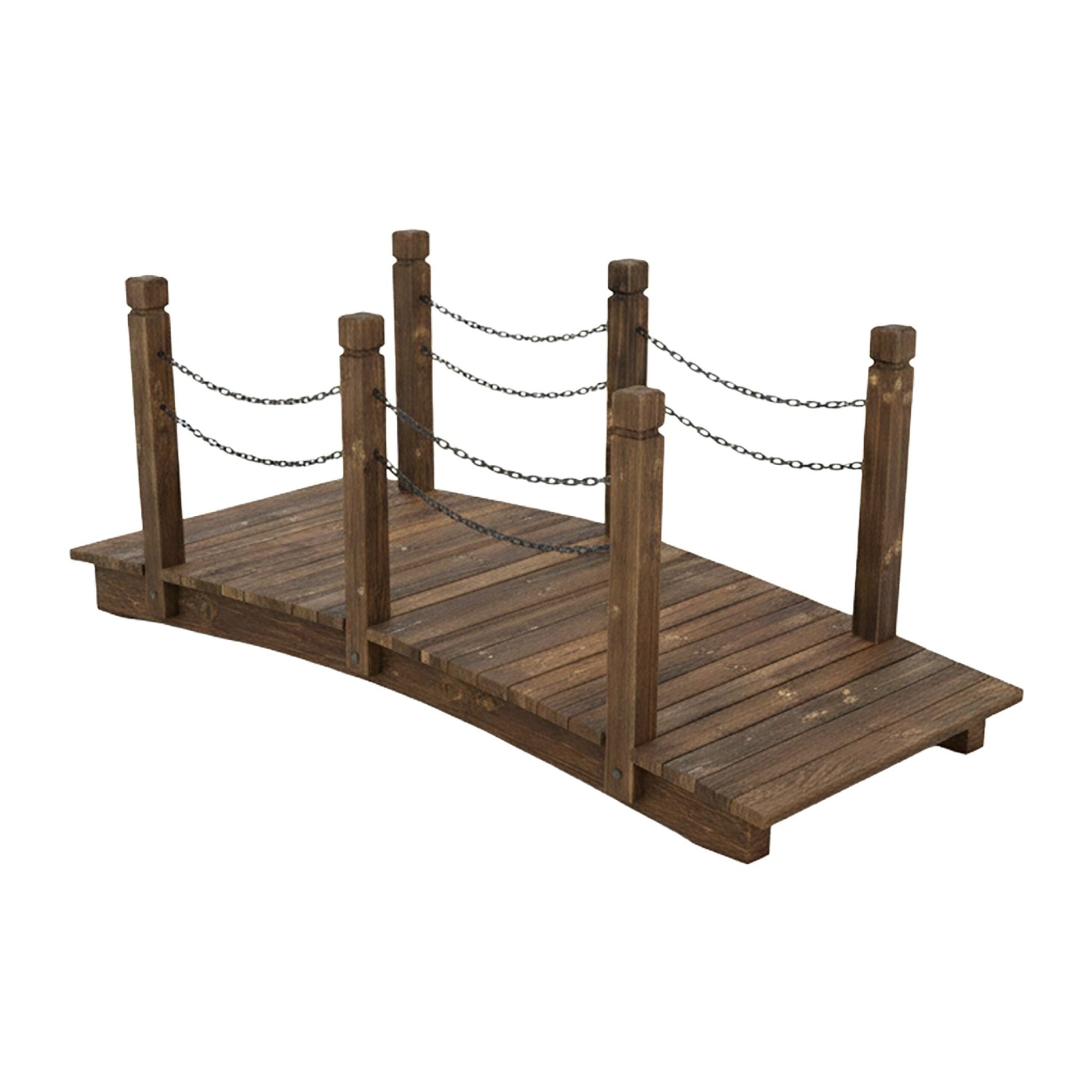 Garten Brücke mit Ketten Braun-Schwarz von Relaxdays