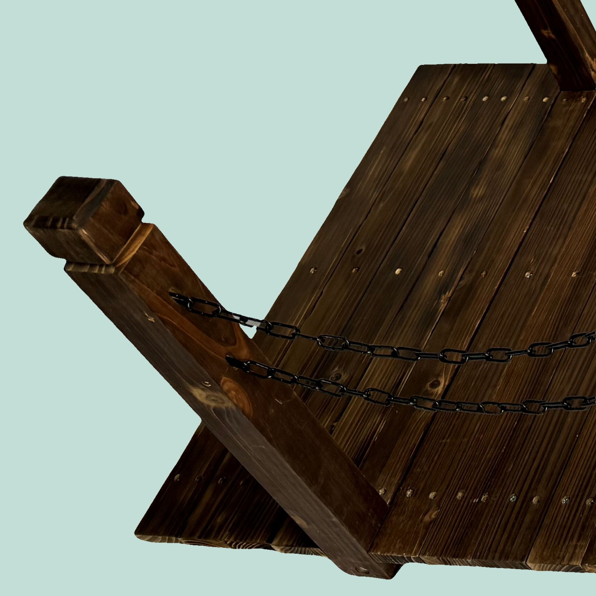 Garten Brücke mit Ketten Braun-Schwarz von Relaxdays