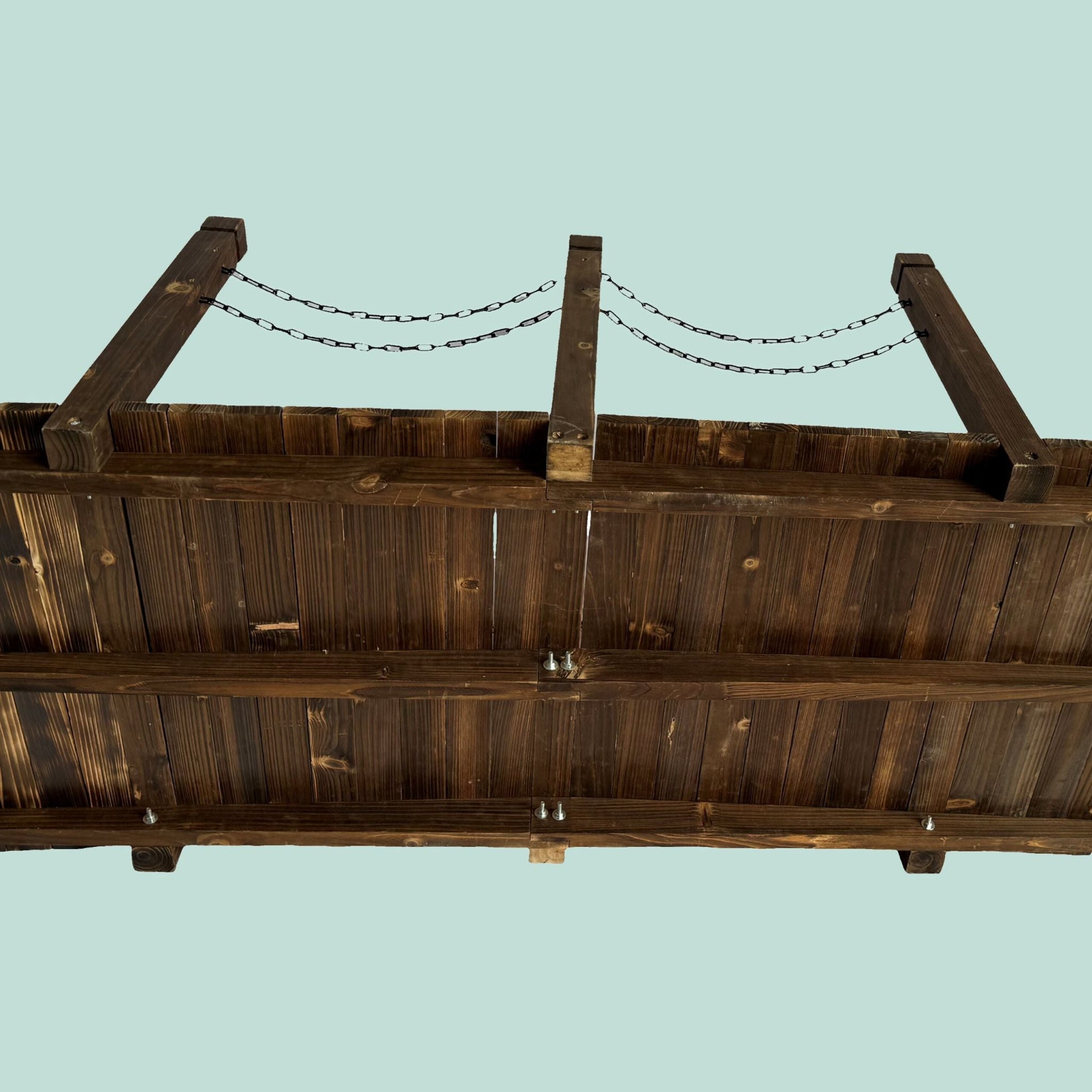 Garten Brücke mit Ketten Braun-Schwarz von Relaxdays
