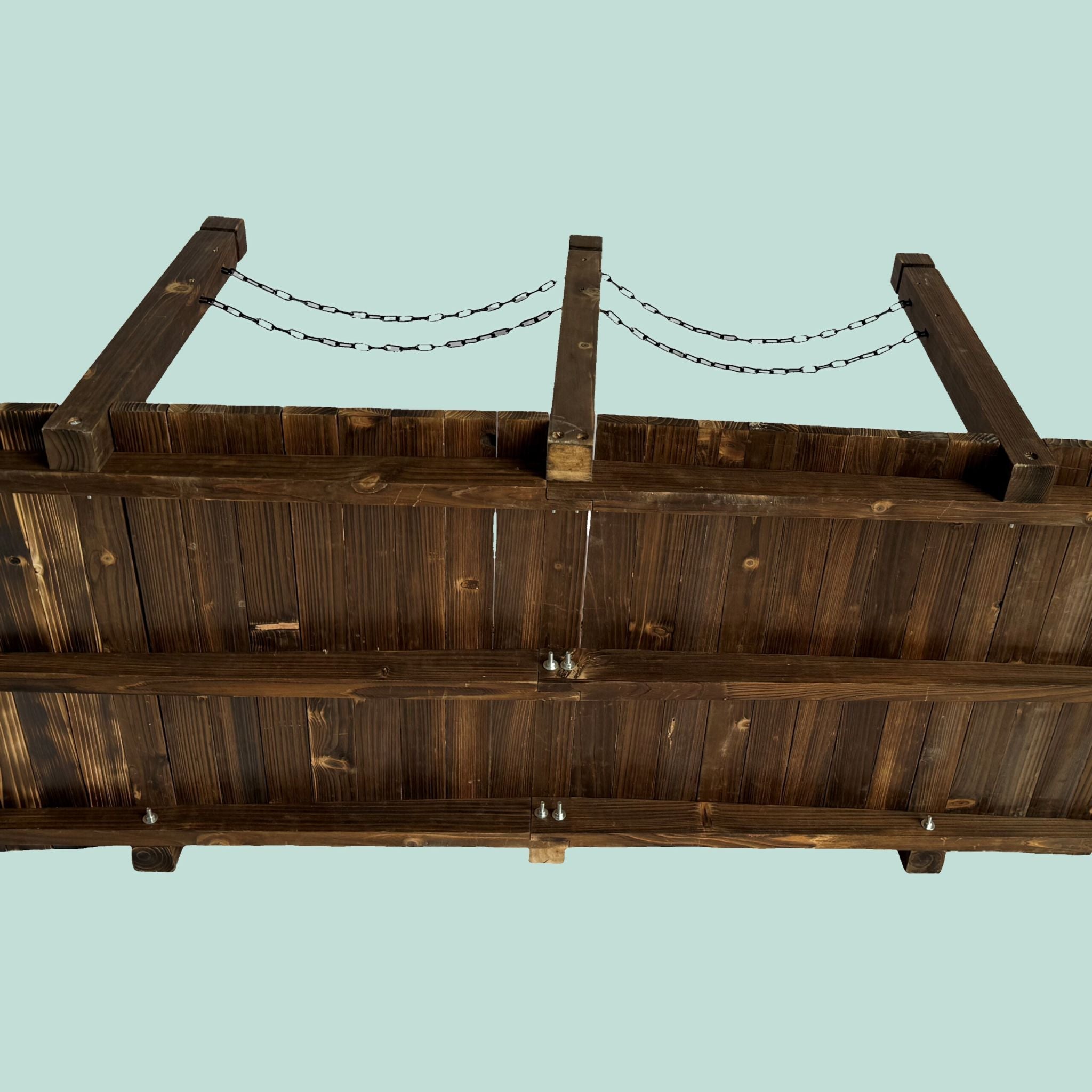 Garten Brücke mit Ketten Braun-Schwarz von Relaxdays