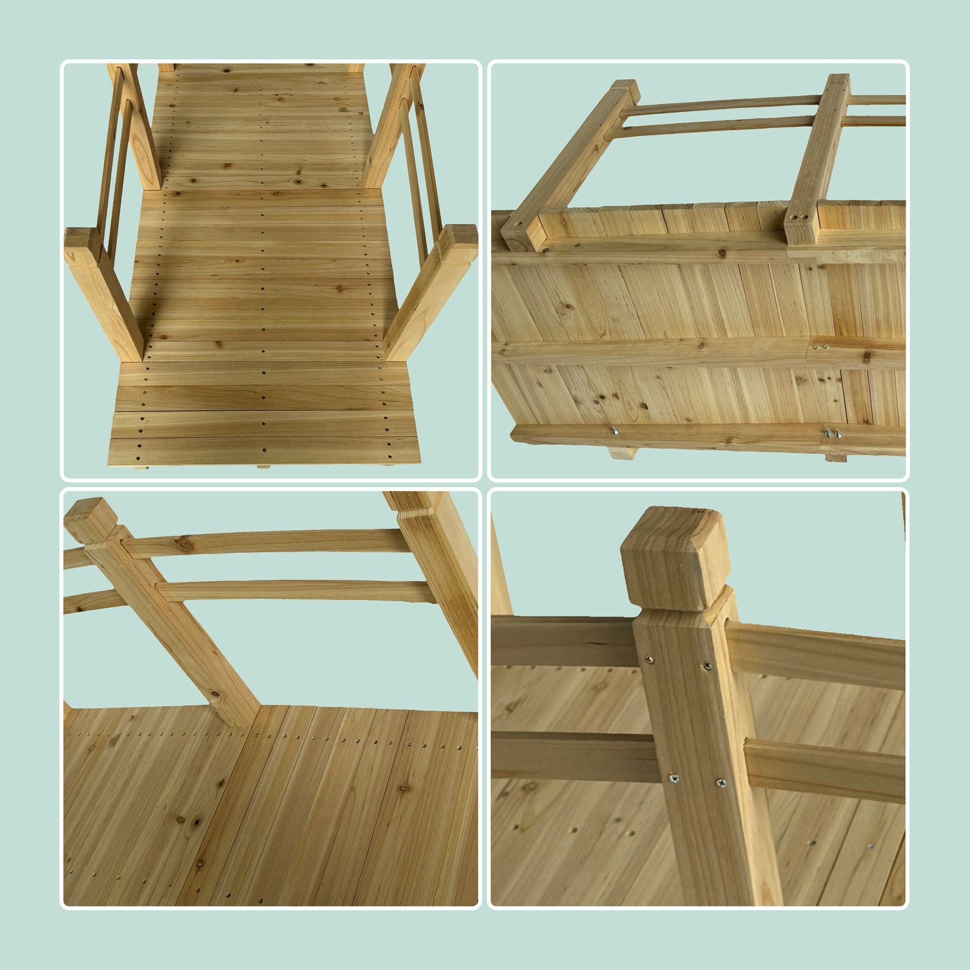 Garten Brücke Tannenholz Hellbraun von Relaxdays