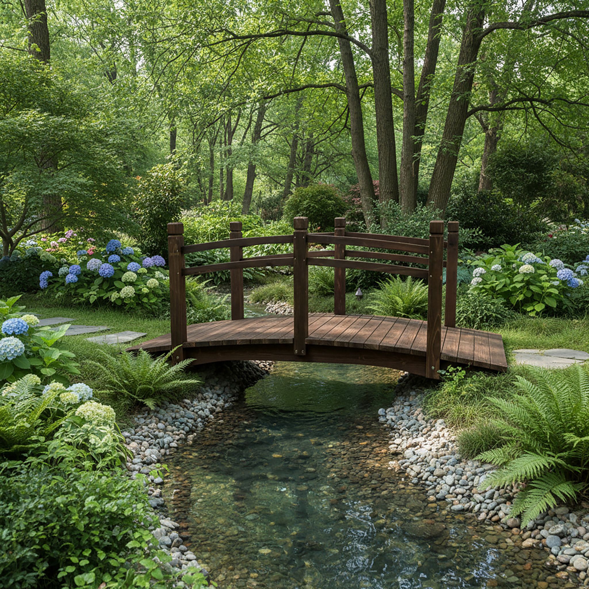 Garten Brücke Tannenholz Braun von Relaxdays