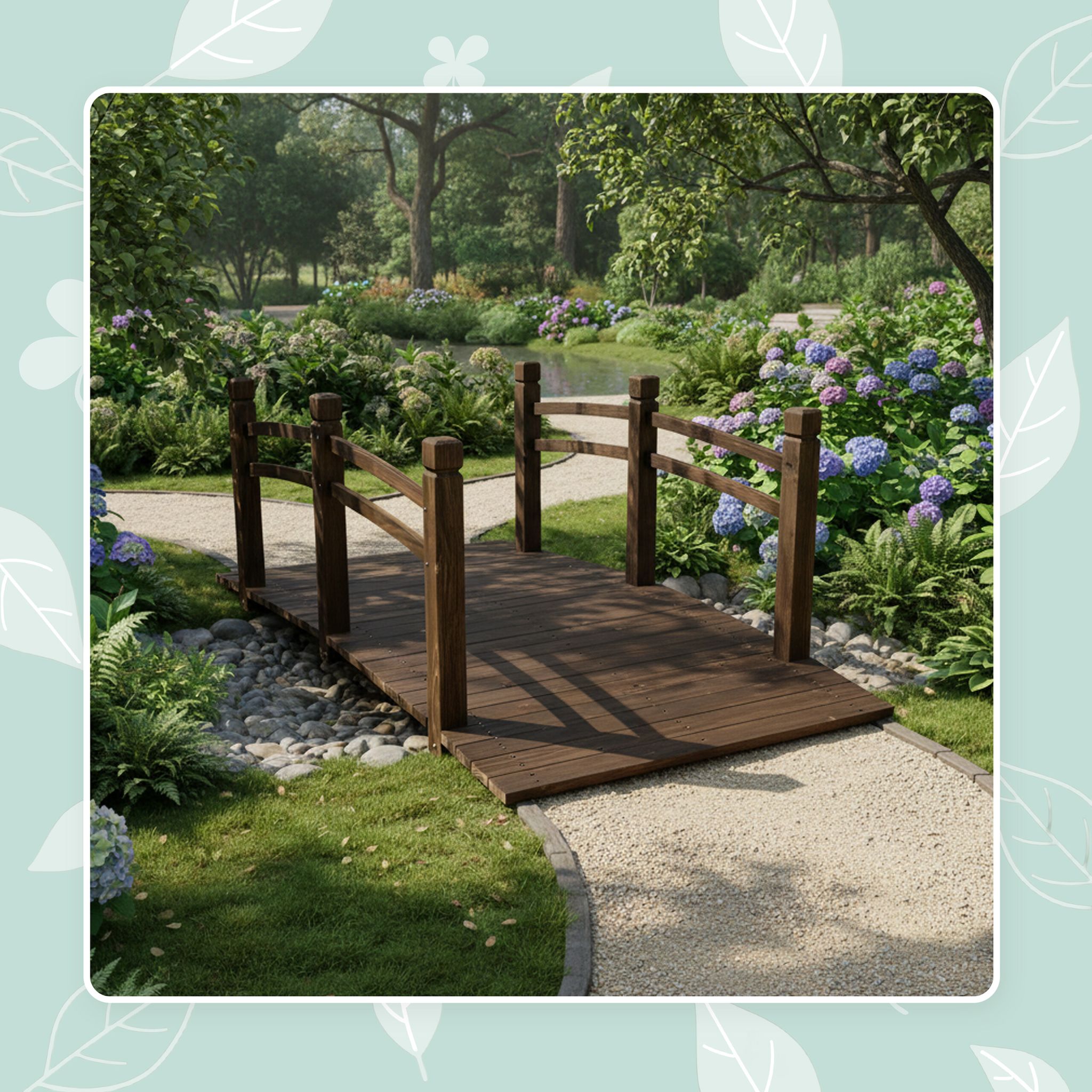 Garten Brücke Tannenholz Braun von Relaxdays