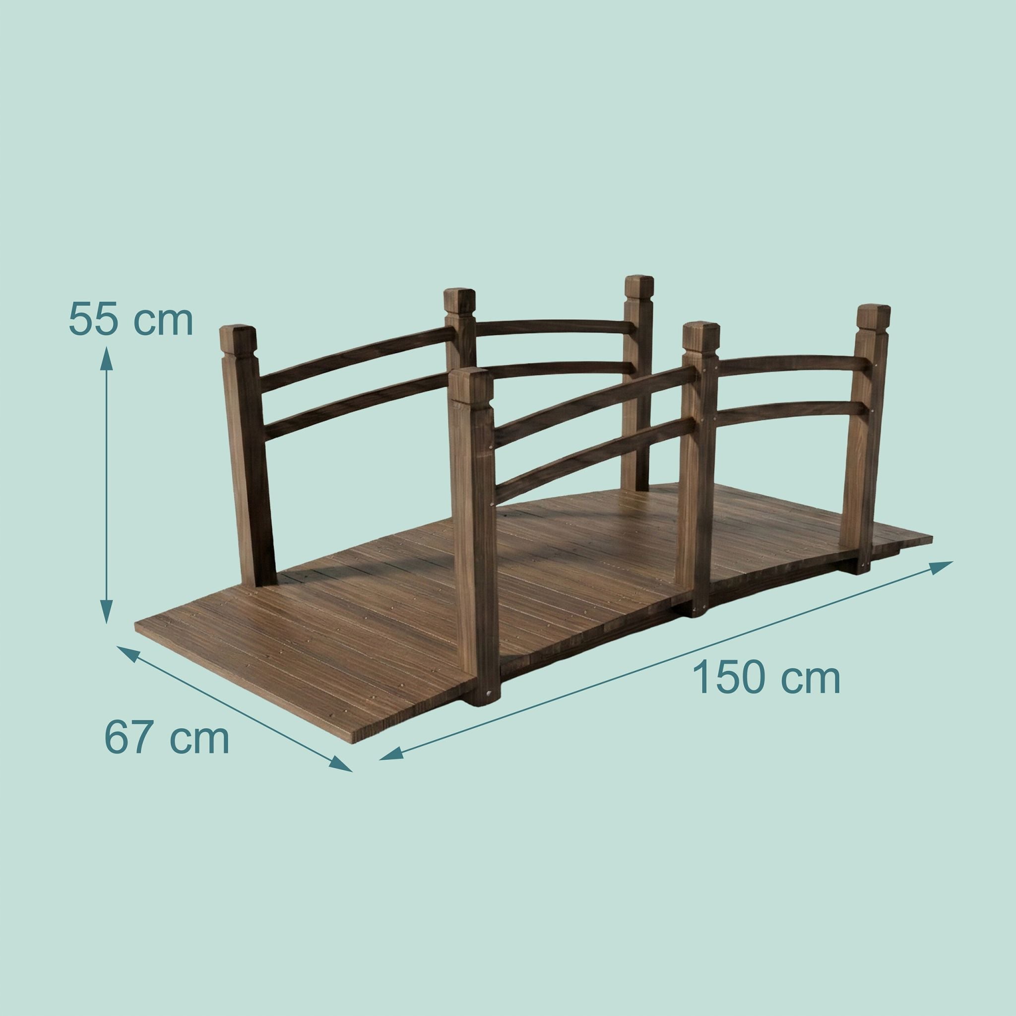 Garten Brücke Tannenholz Braun von Relaxdays