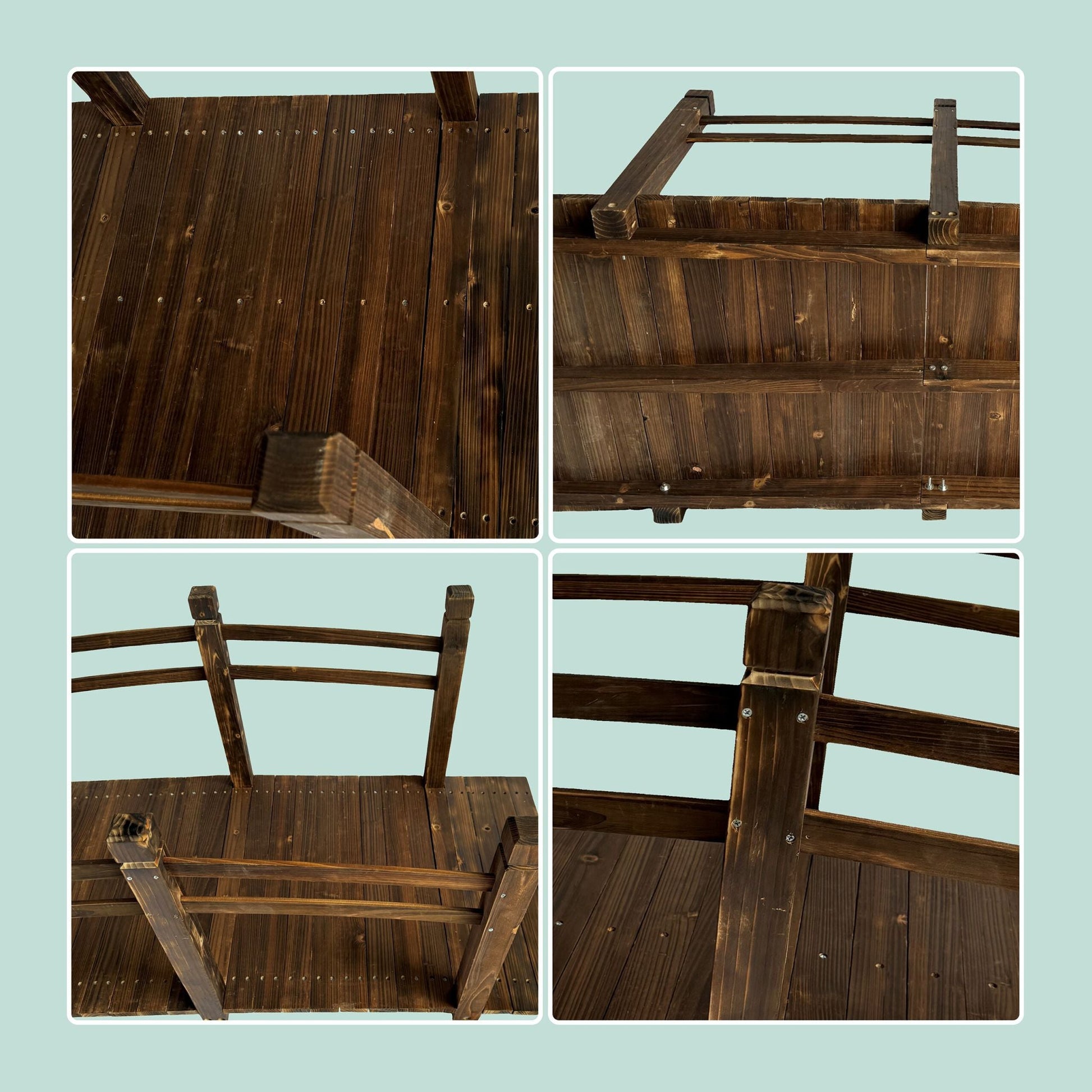 Garten Brücke Tannenholz Braun von Relaxdays