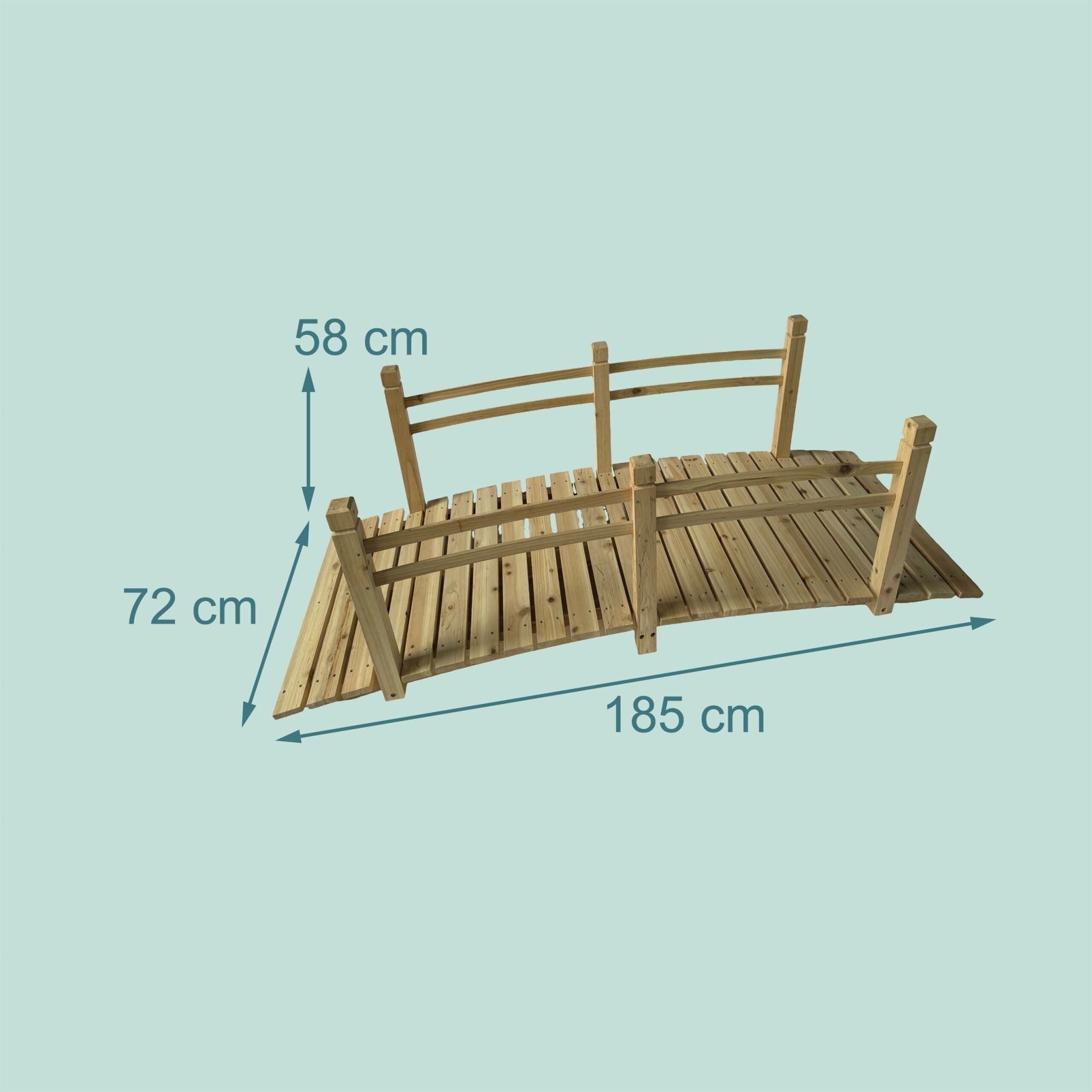Garten Brücke Tannenholz Hellbraun von Relaxdays