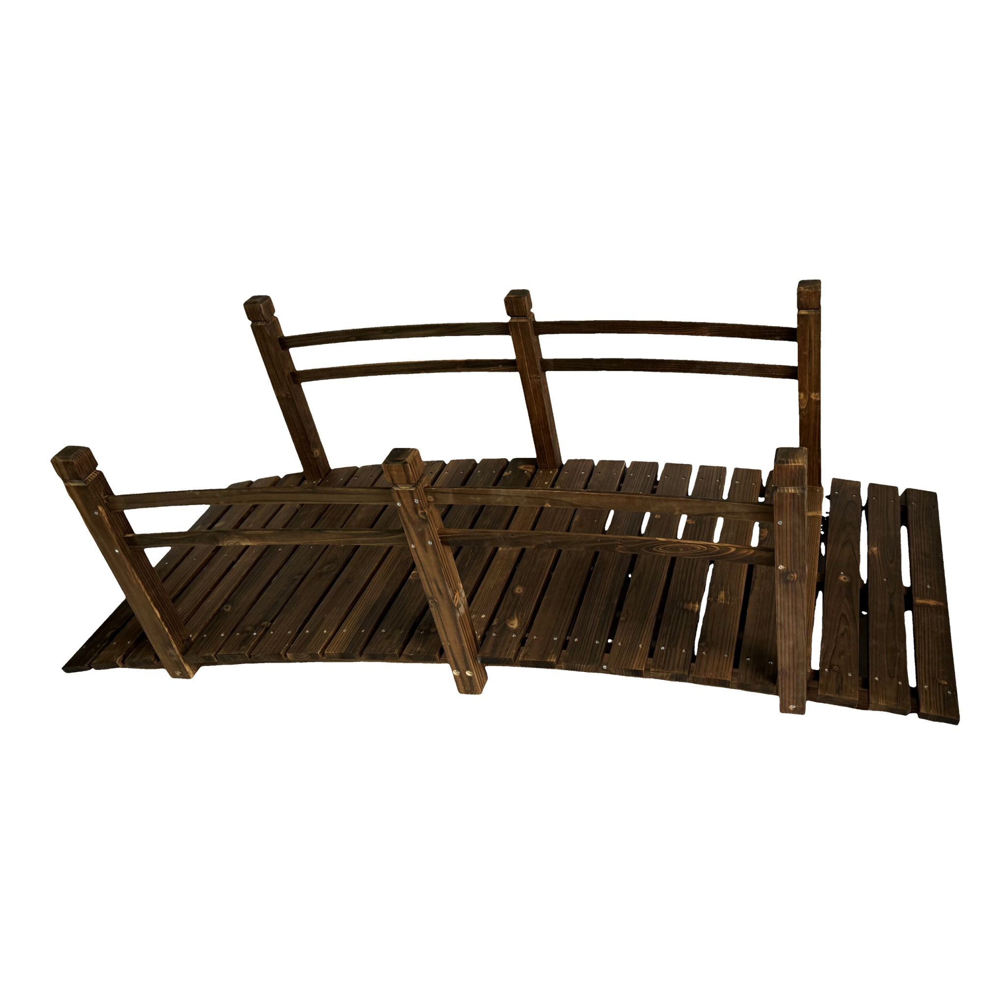 Garten Brücke Tannenholz Braun von Relaxdays