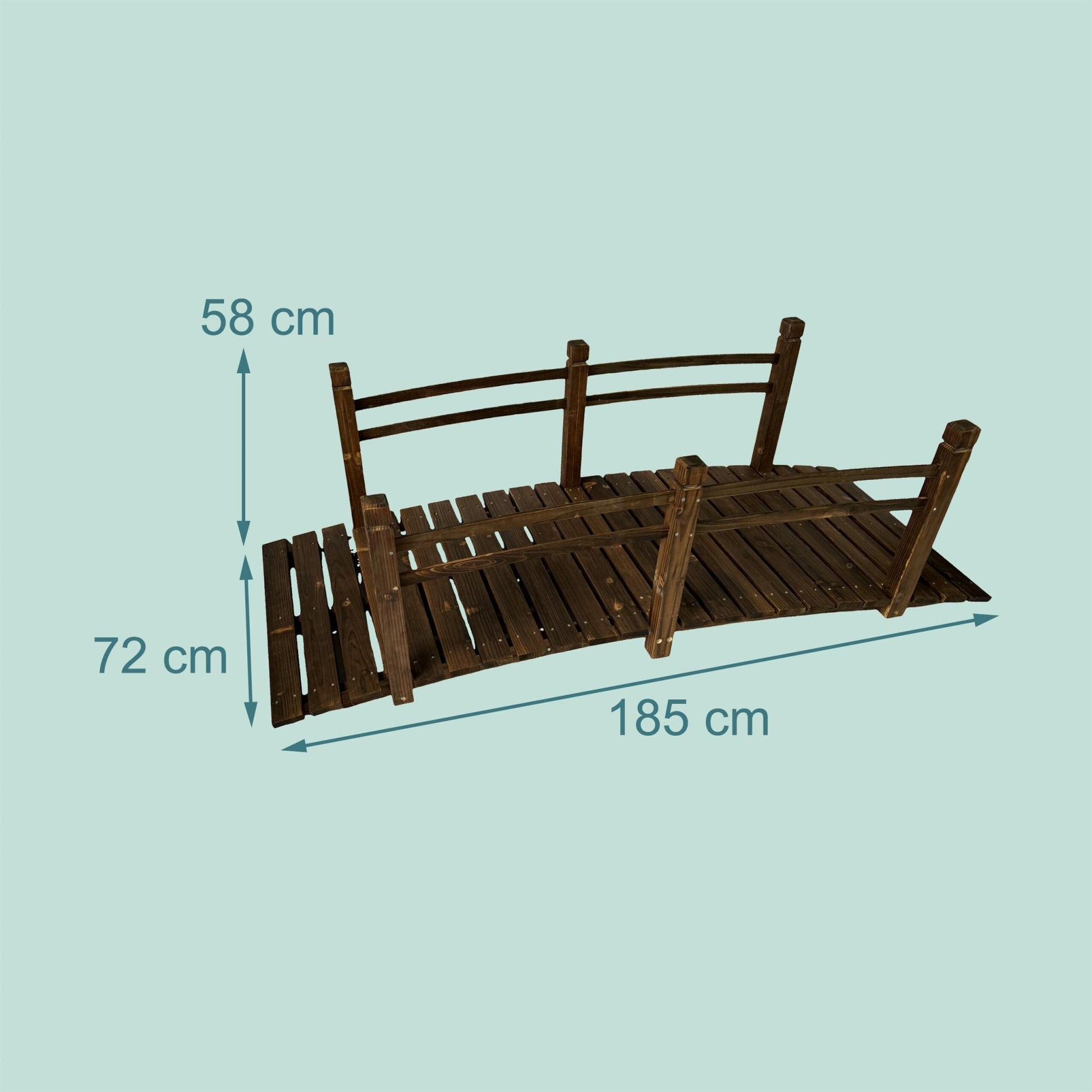 Garten Brücke Tannenholz Braun von Relaxdays