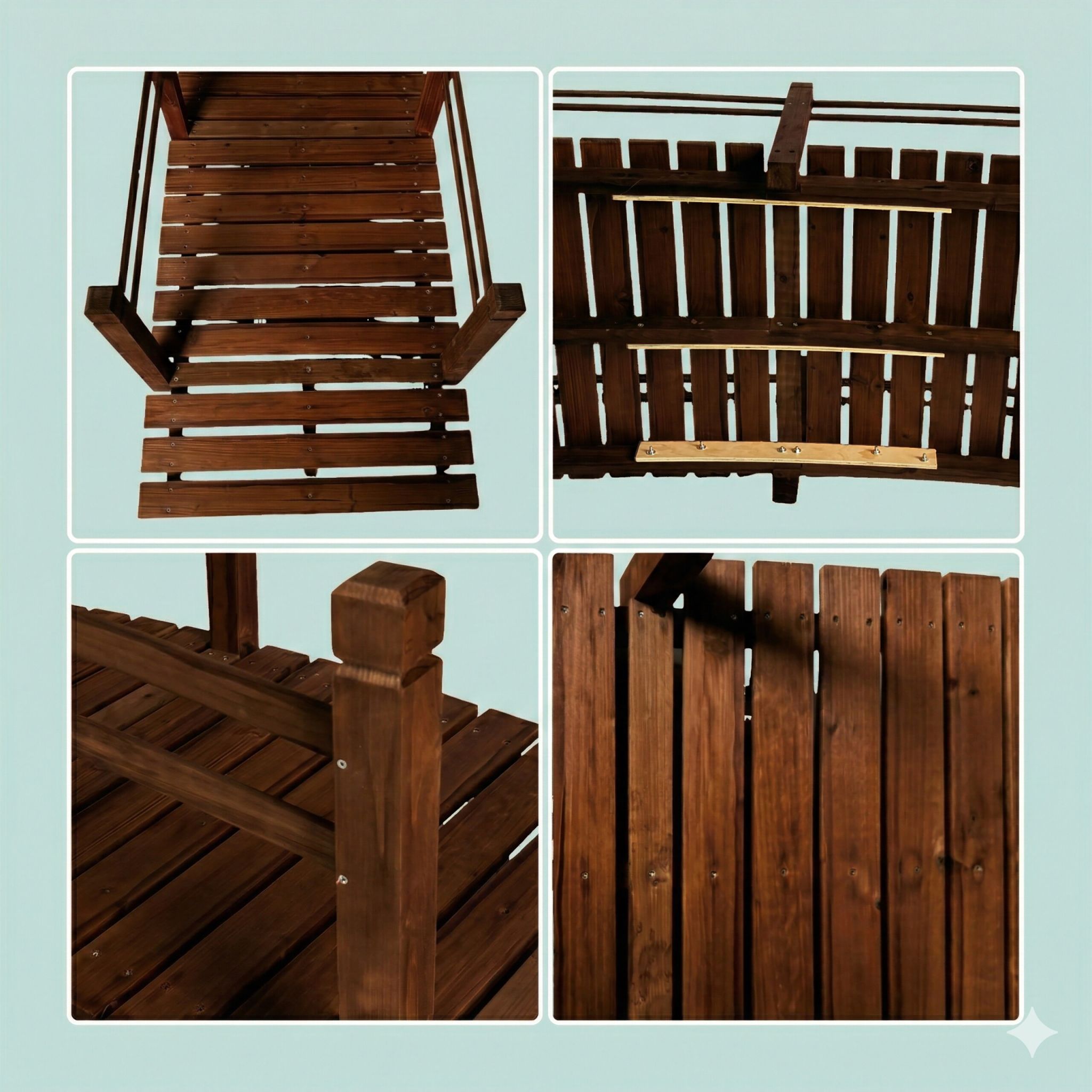 Garten Brücke Tannenholz Braun von Relaxdays