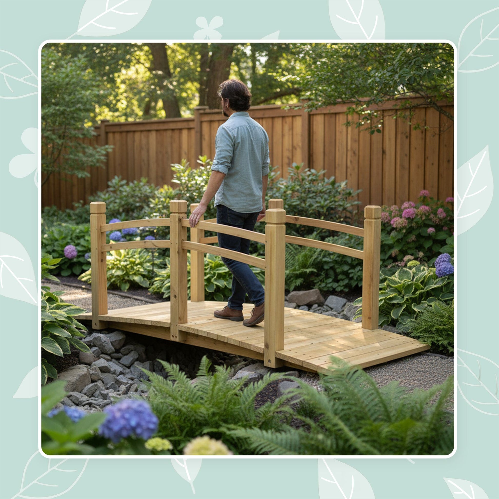Garten Brücke Tannenholz 200 kg Hellbraun von Relaxdays