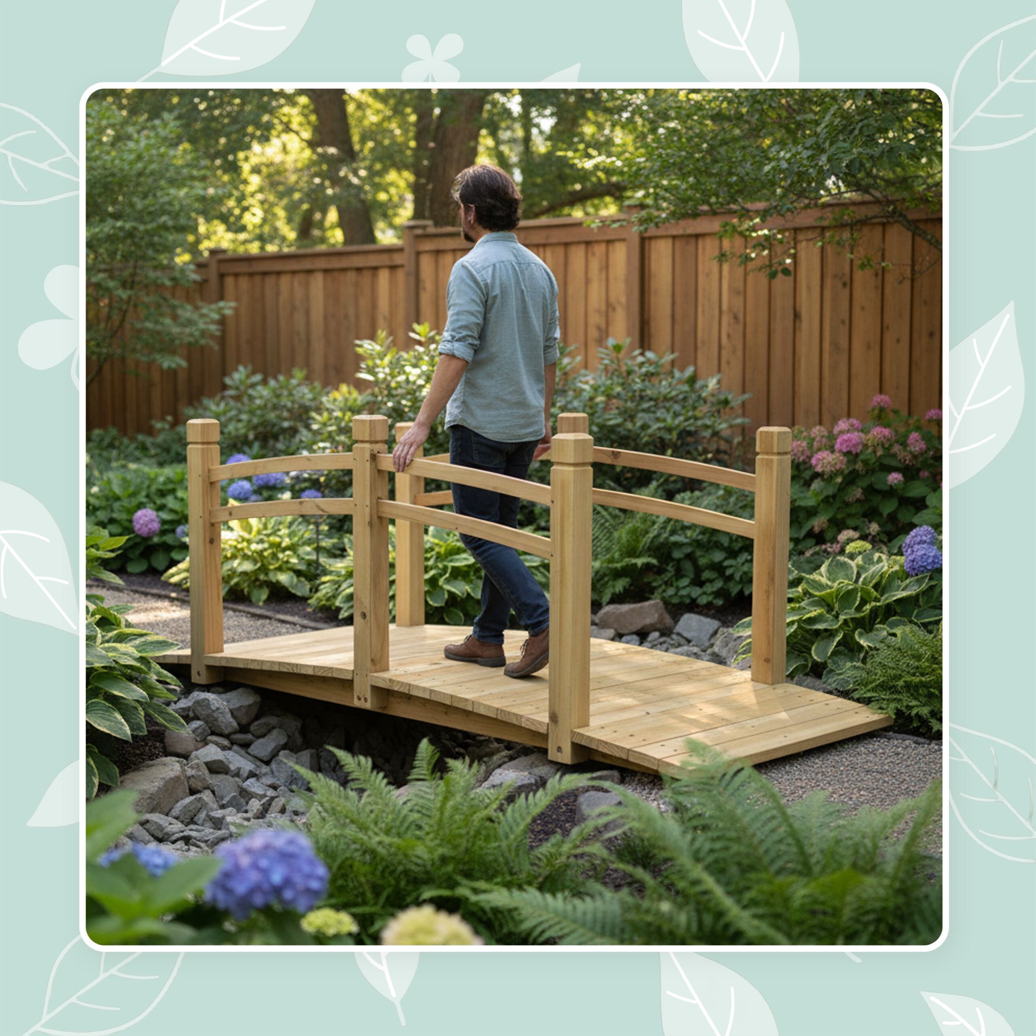 Garten Brücke Tannenholz 200 kg Hellbraun von Relaxdays