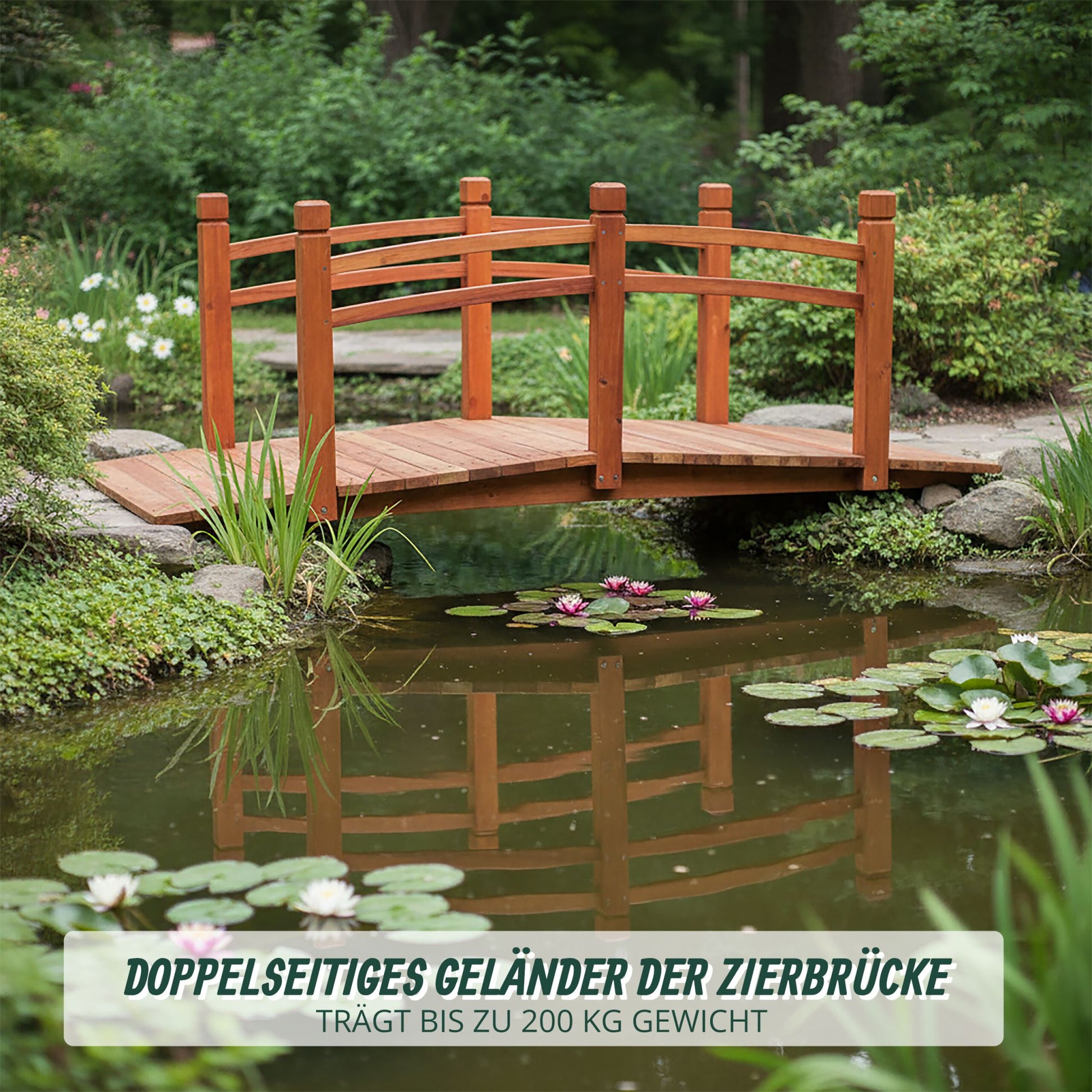 Garten Brücke Tannenholz 200 kg Orange von Relaxdays