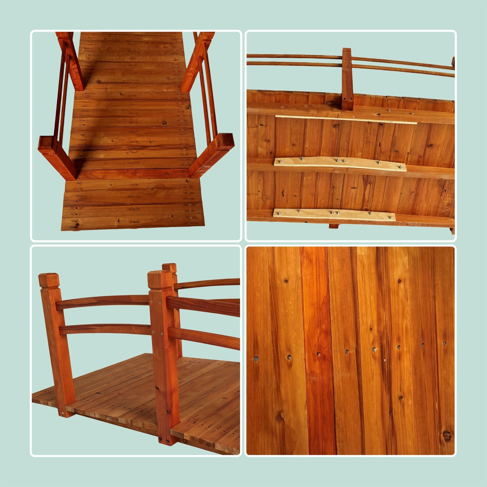 Garten Brücke Tannenholz 200 kg Orange von Relaxdays