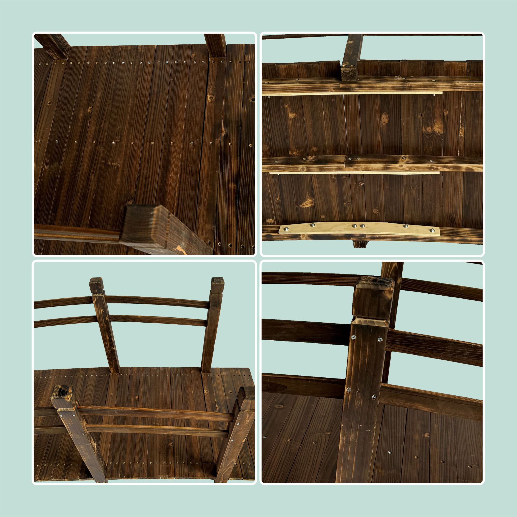 Garten Brücke Tannenholz 200 kg Braun von Relaxdays