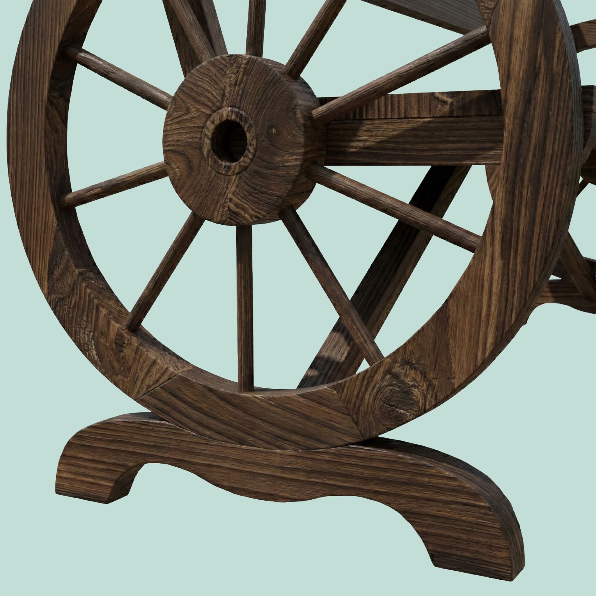 Gartenbank Wagenrad 2-Sitzer Dunkelbraun von Relaxdays
