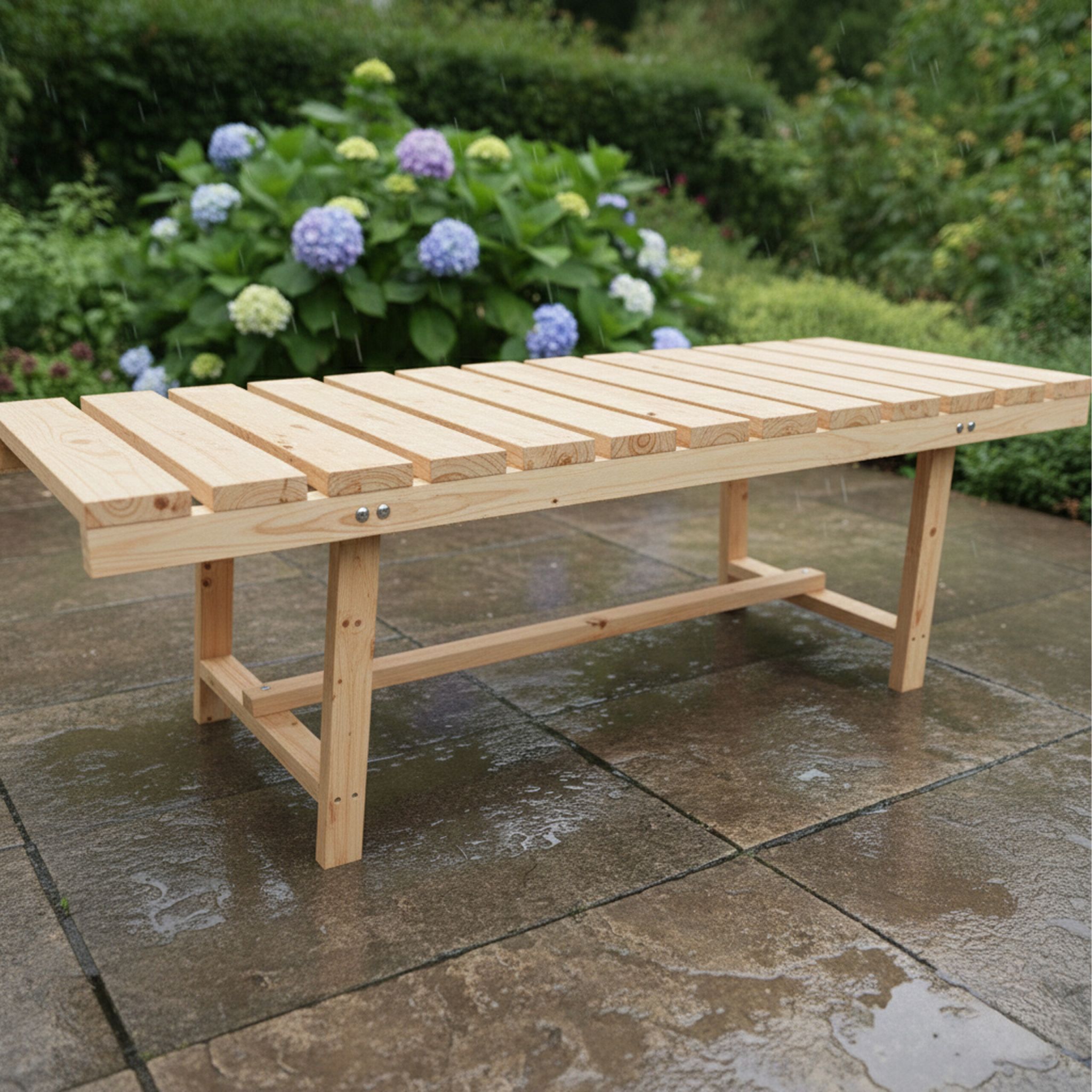 Gartenbank 2-Sitzer Tannenholz Hellbraun von Relaxdays