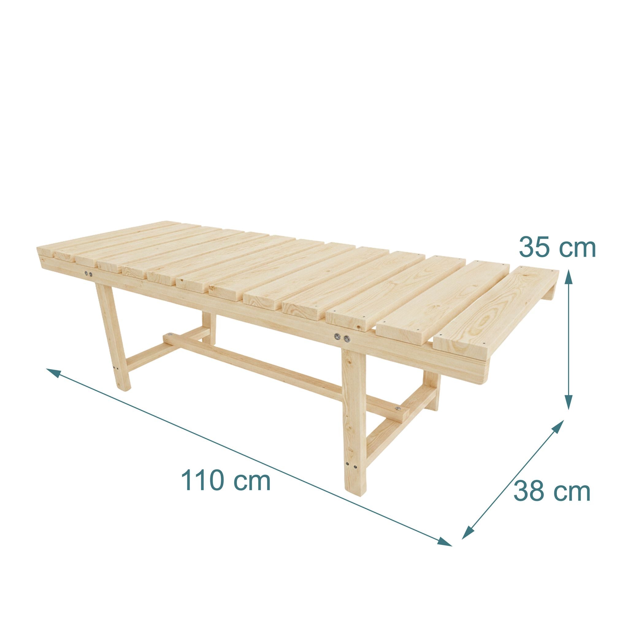 Gartenbank 2-Sitzer Tannenholz Hellbraun von Relaxdays