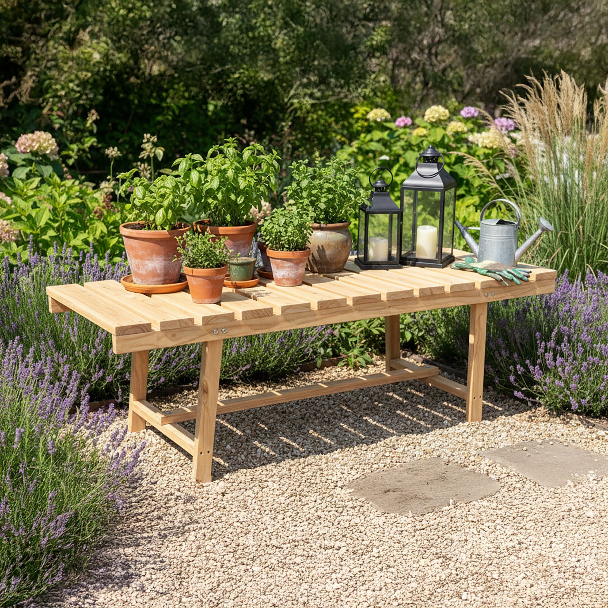 Gartenbank 2-Sitzer Tannenholz Hellbraun von Relaxdays