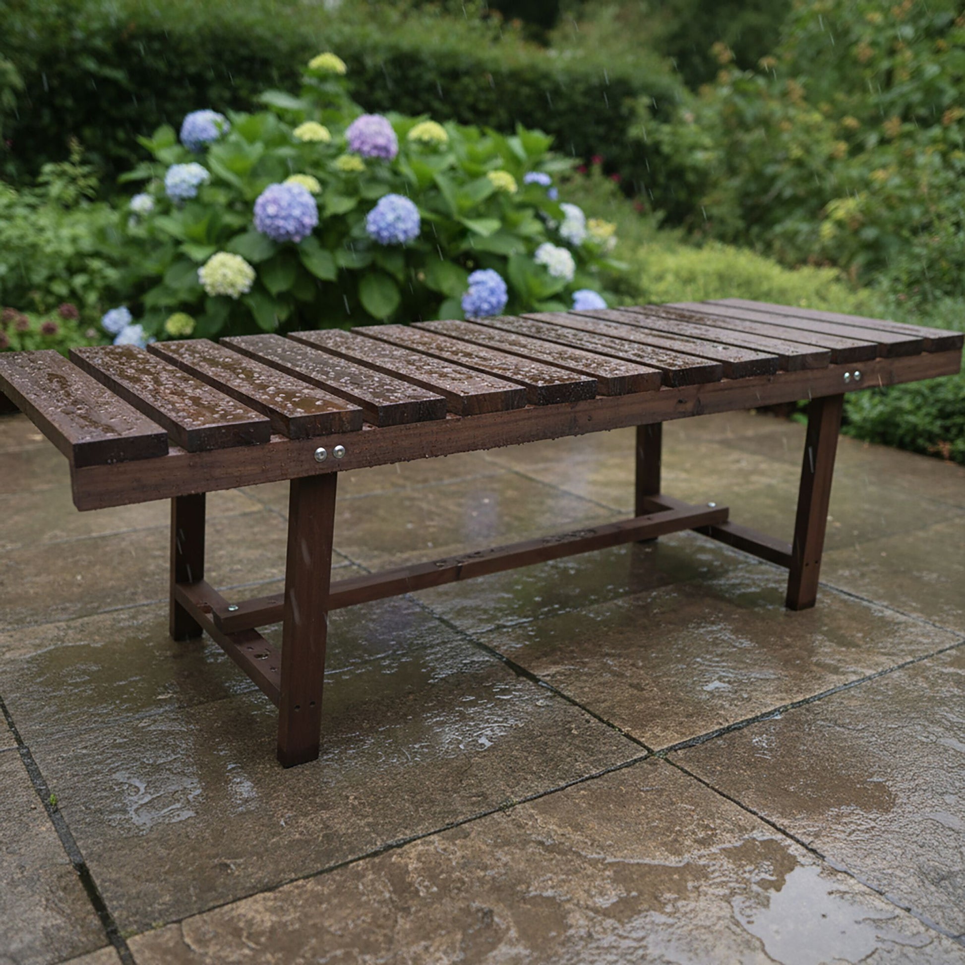 Gartenbank 2-Sitzer Tannenholz Braun von Relaxdays